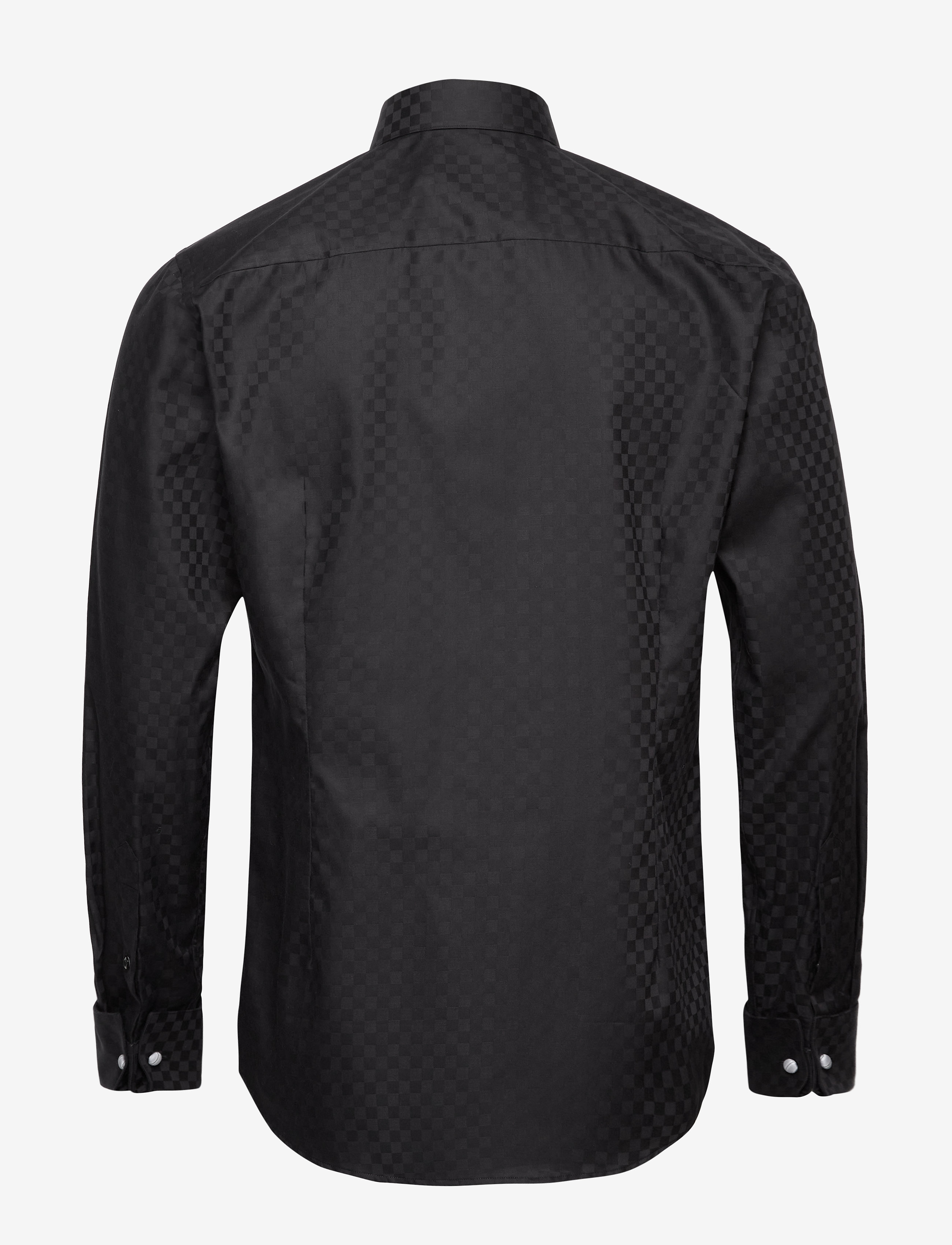 Eton - Chessboard check evening shirt - black - 1