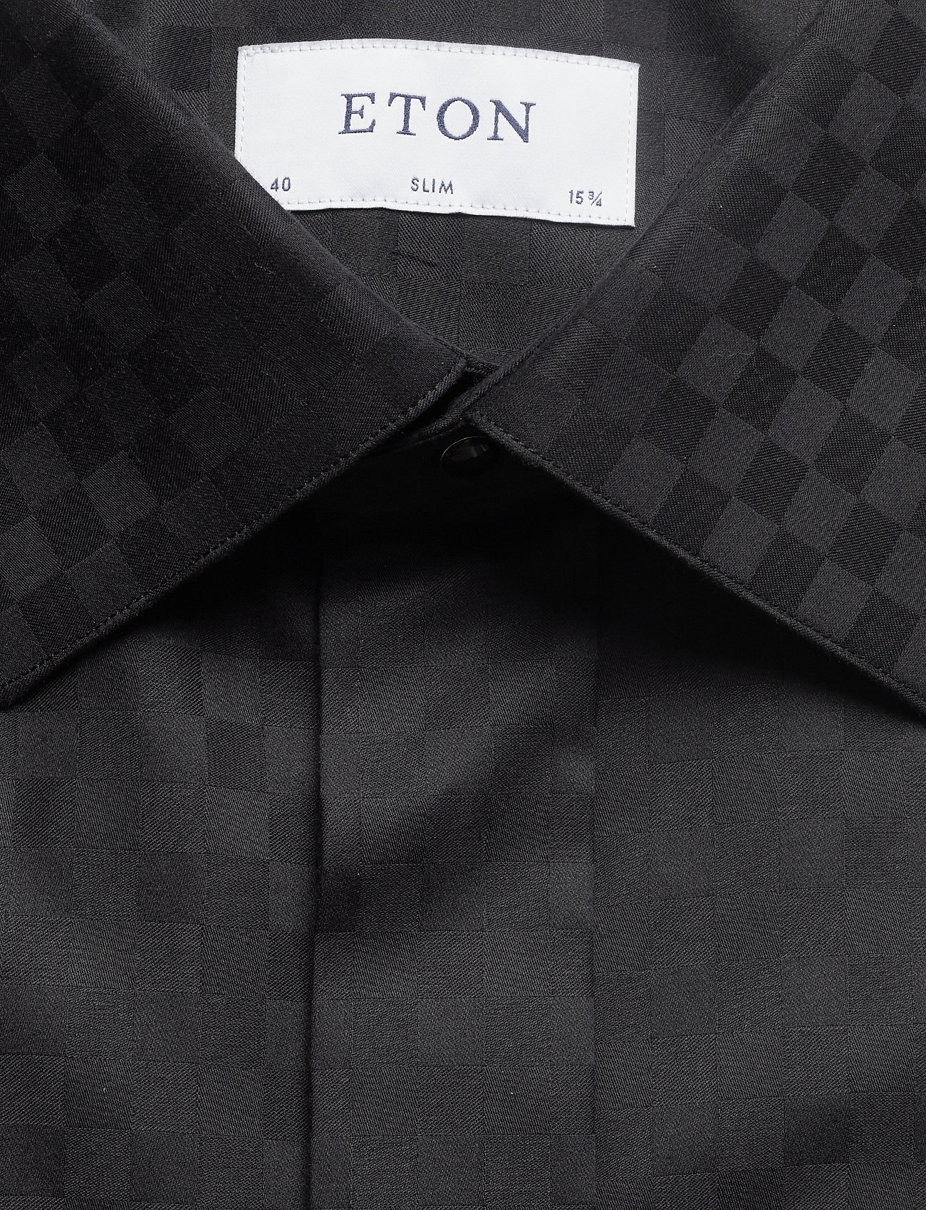 Eton - Chessboard check evening shirt - black - 2
