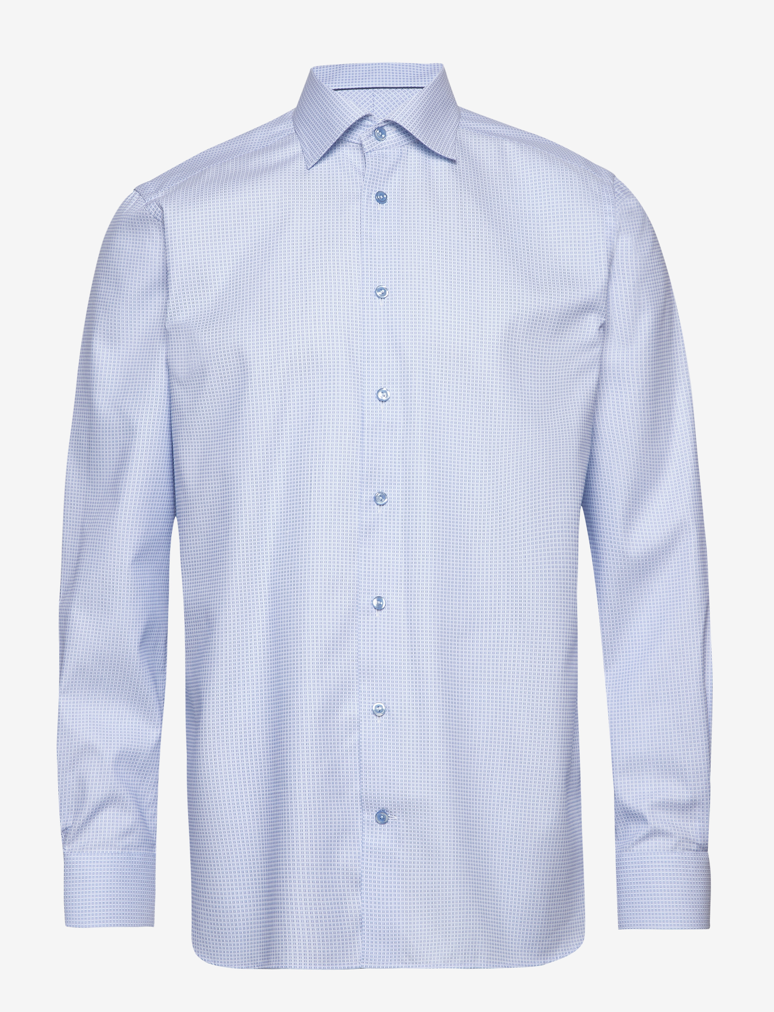 Eton - Blue woven checks shirt - blue - 0