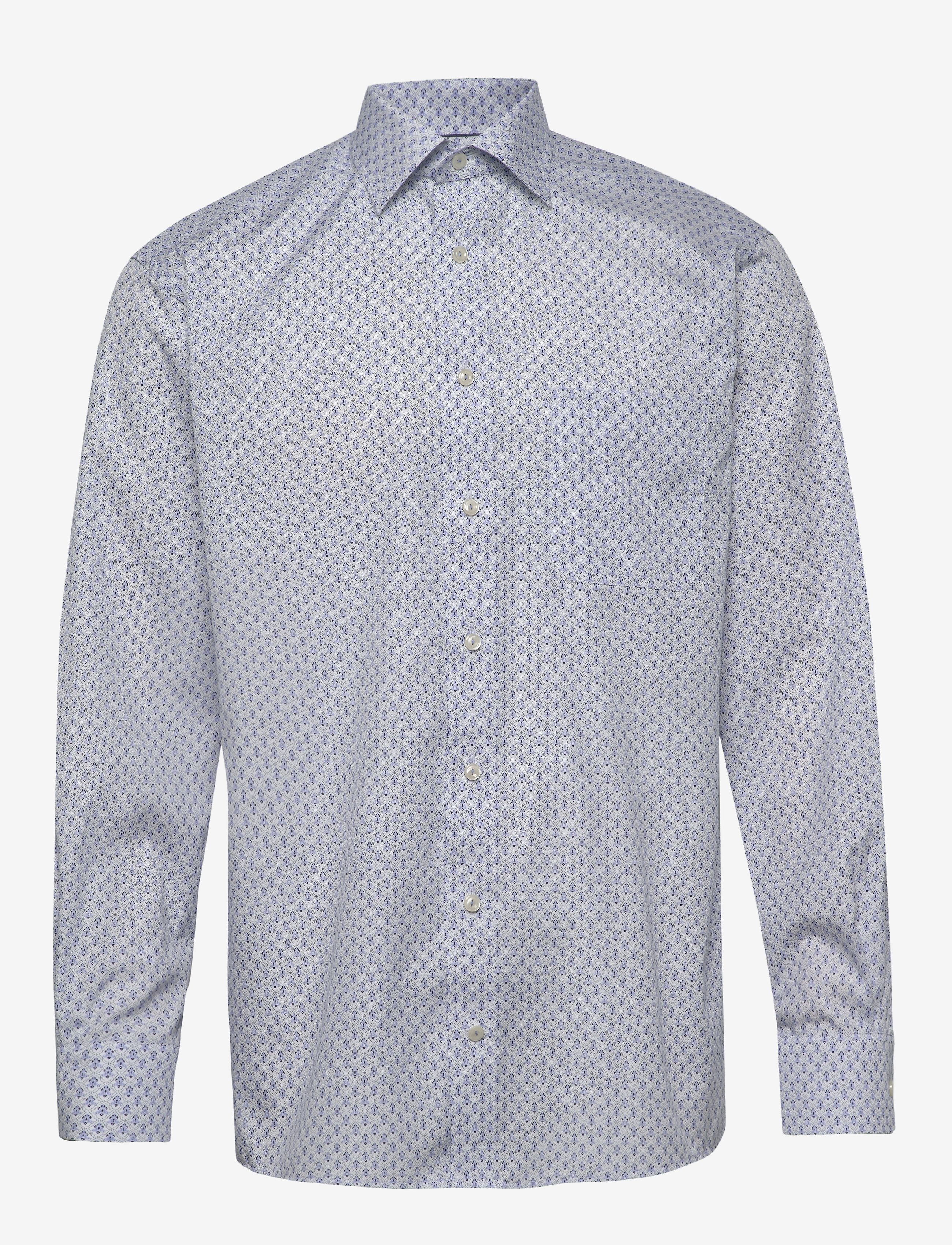 Eton - Blue medallion poplin shirt - blue - 0