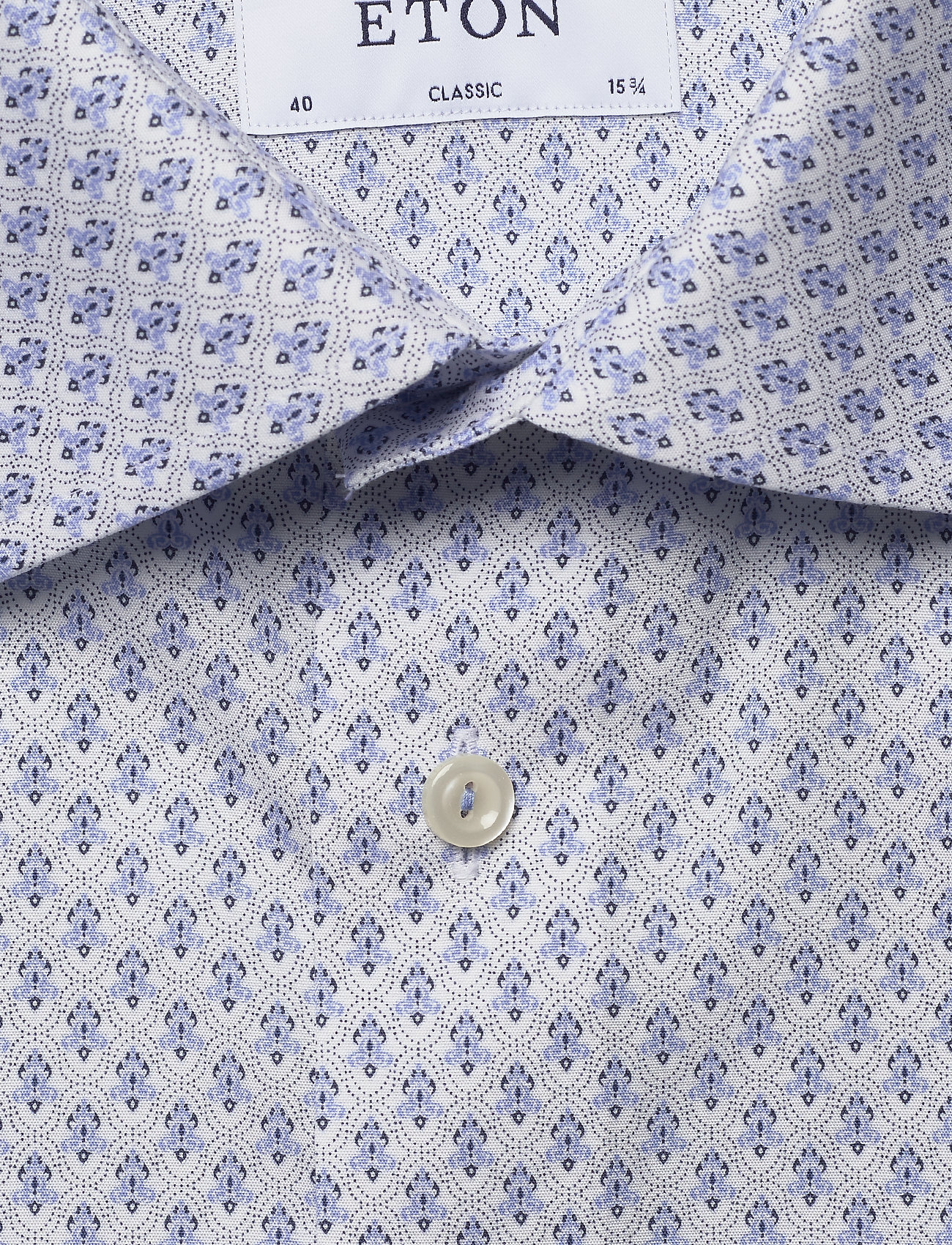 Eton - Blue medallion poplin shirt - blue - 2