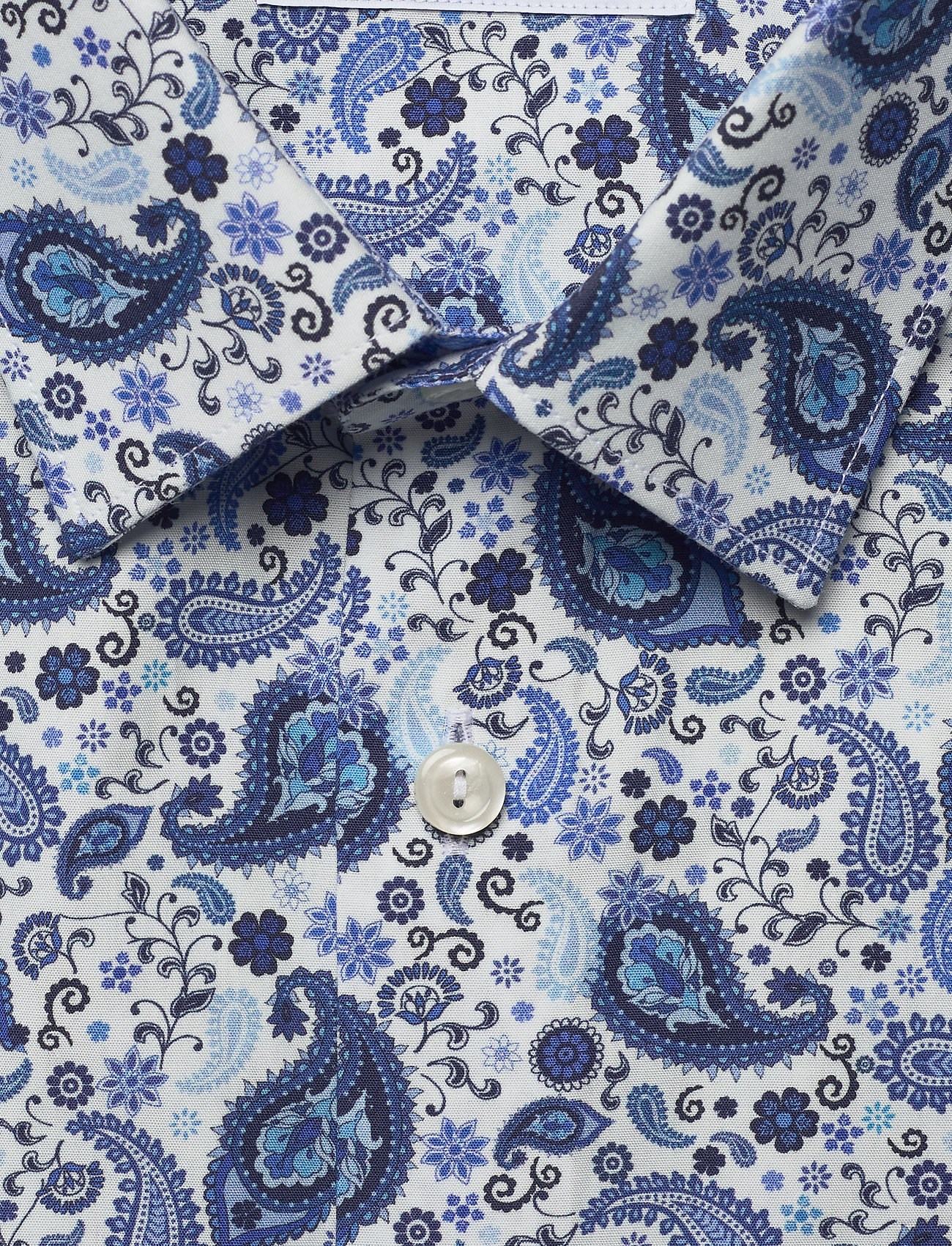 Eton - Blue paisley poplin shirt - blue - 2