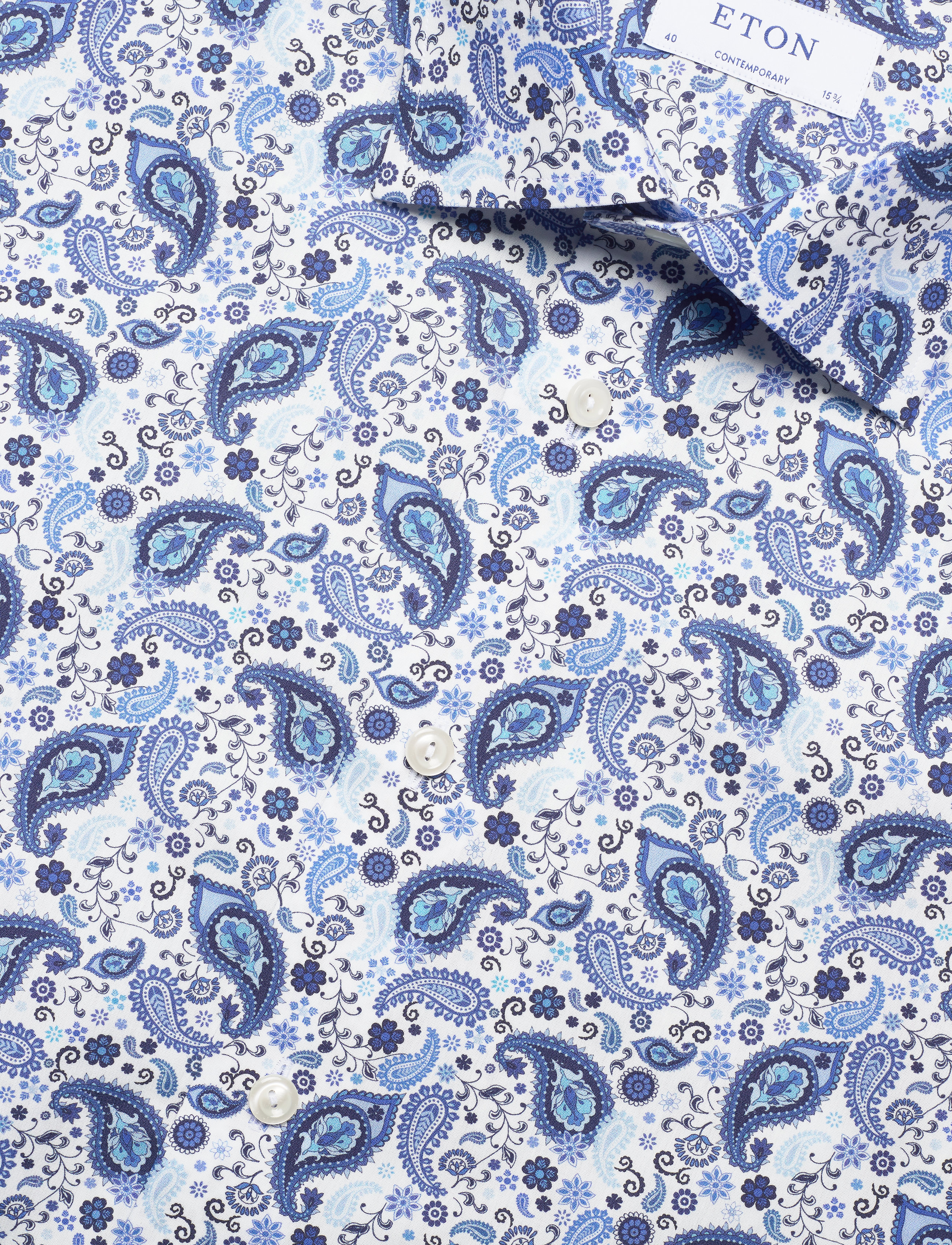 Eton - Paisley poplin shirt - Contemporary fit - blue - 2