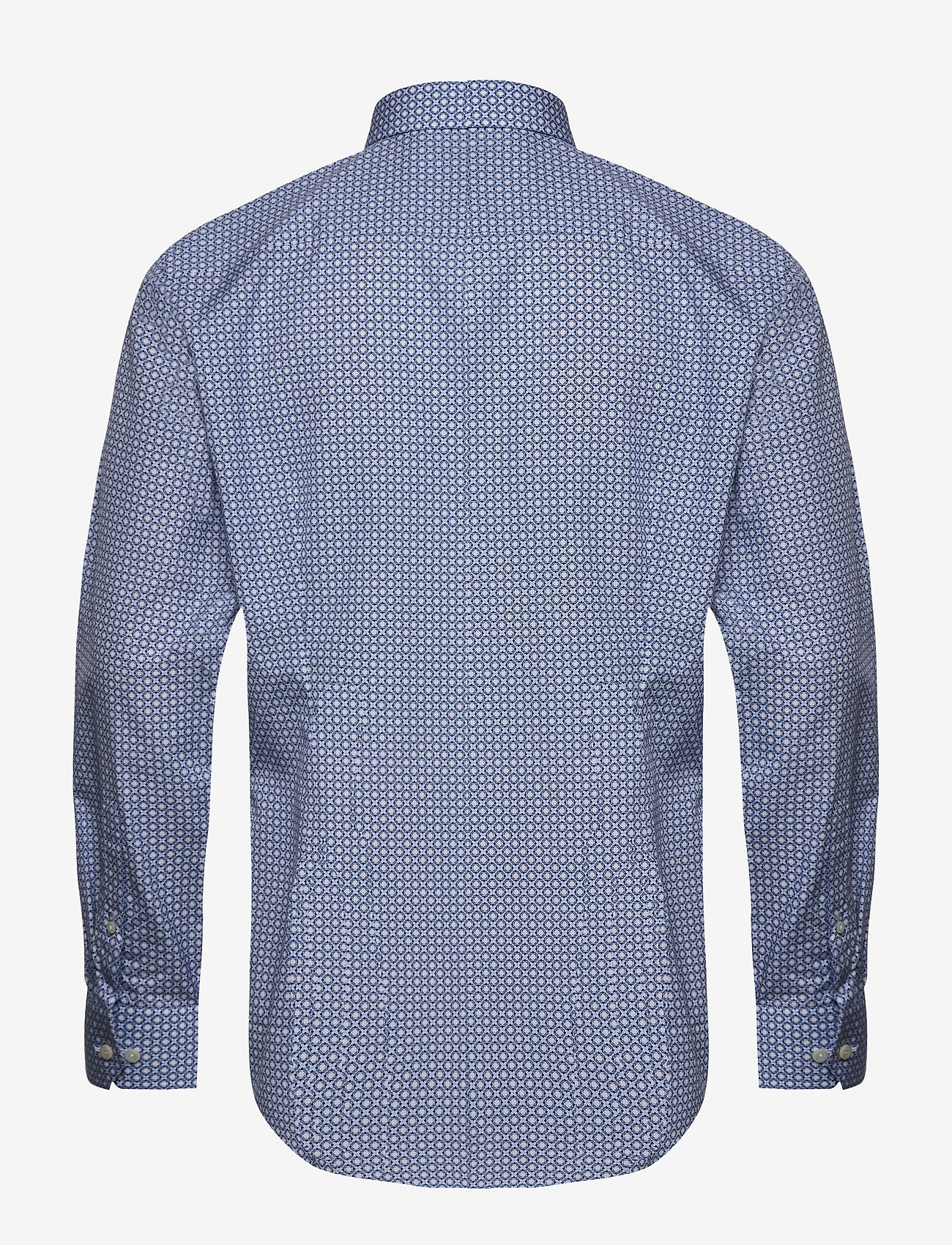 Eton - Block print poplin shirt - blue - 1
