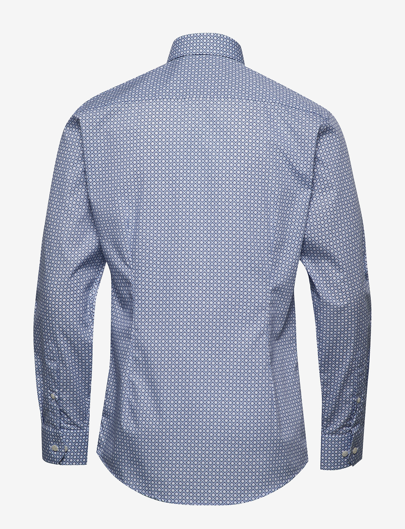 Eton - Block print poplin shirt - blue - 1