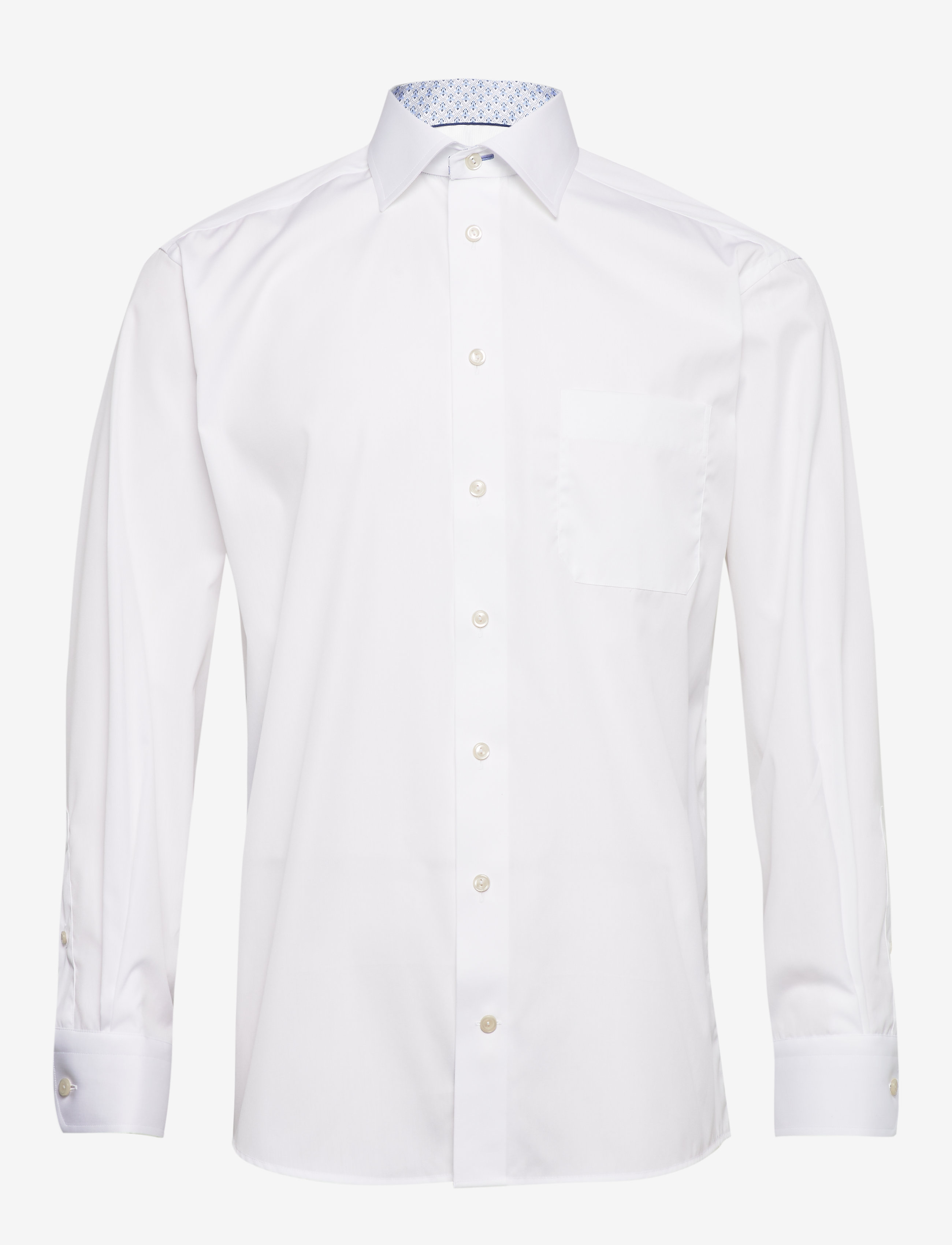Eton - White poplin shirt – micro print details - white - 0