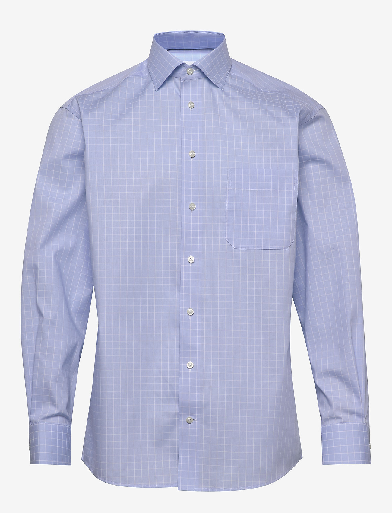 Eton - Blue & white checked shirt - blue - 0