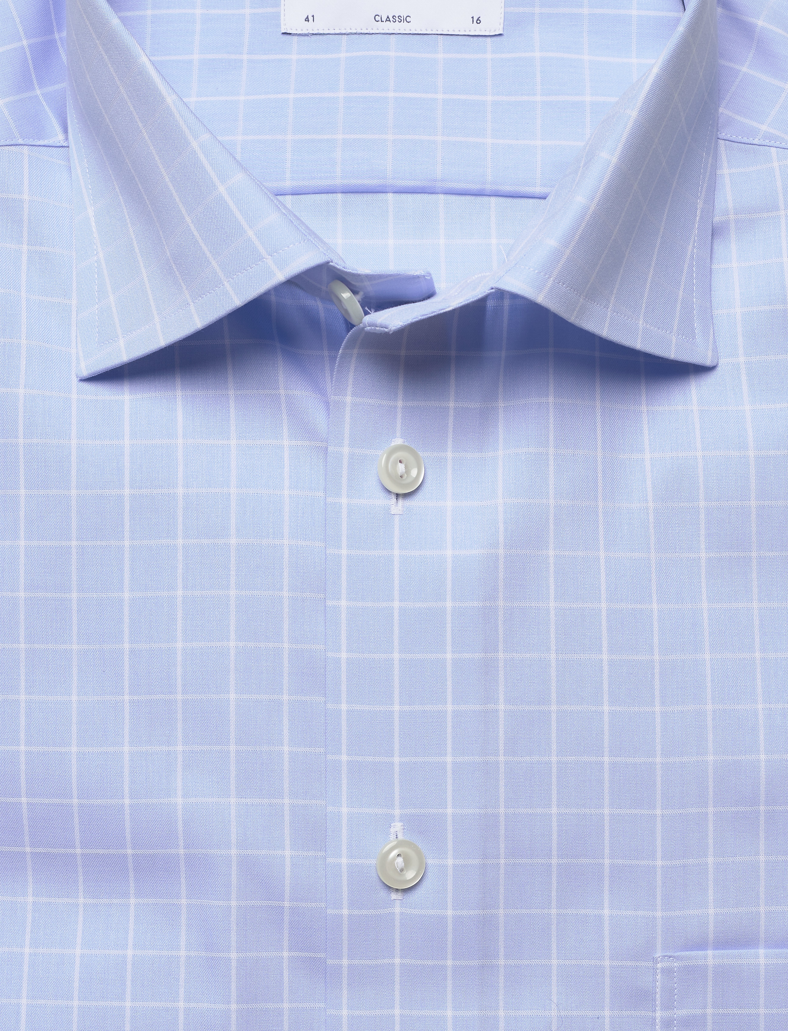 Eton - Blue & white checked shirt - blue - 4