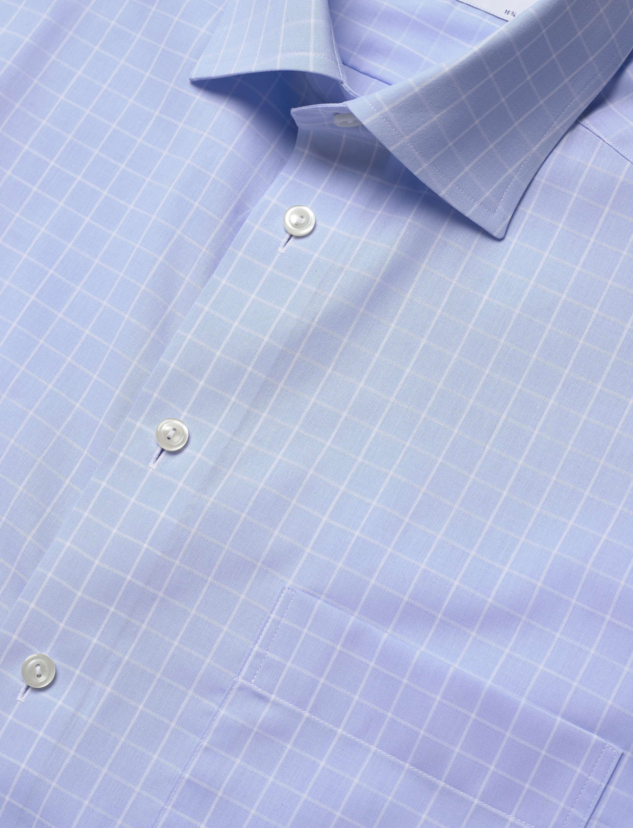 Eton - Blue & white checked shirt - blue - 3