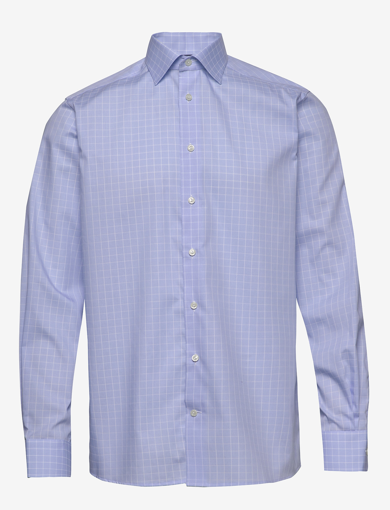 Eton - Blue & white checked shirt - blue - 0