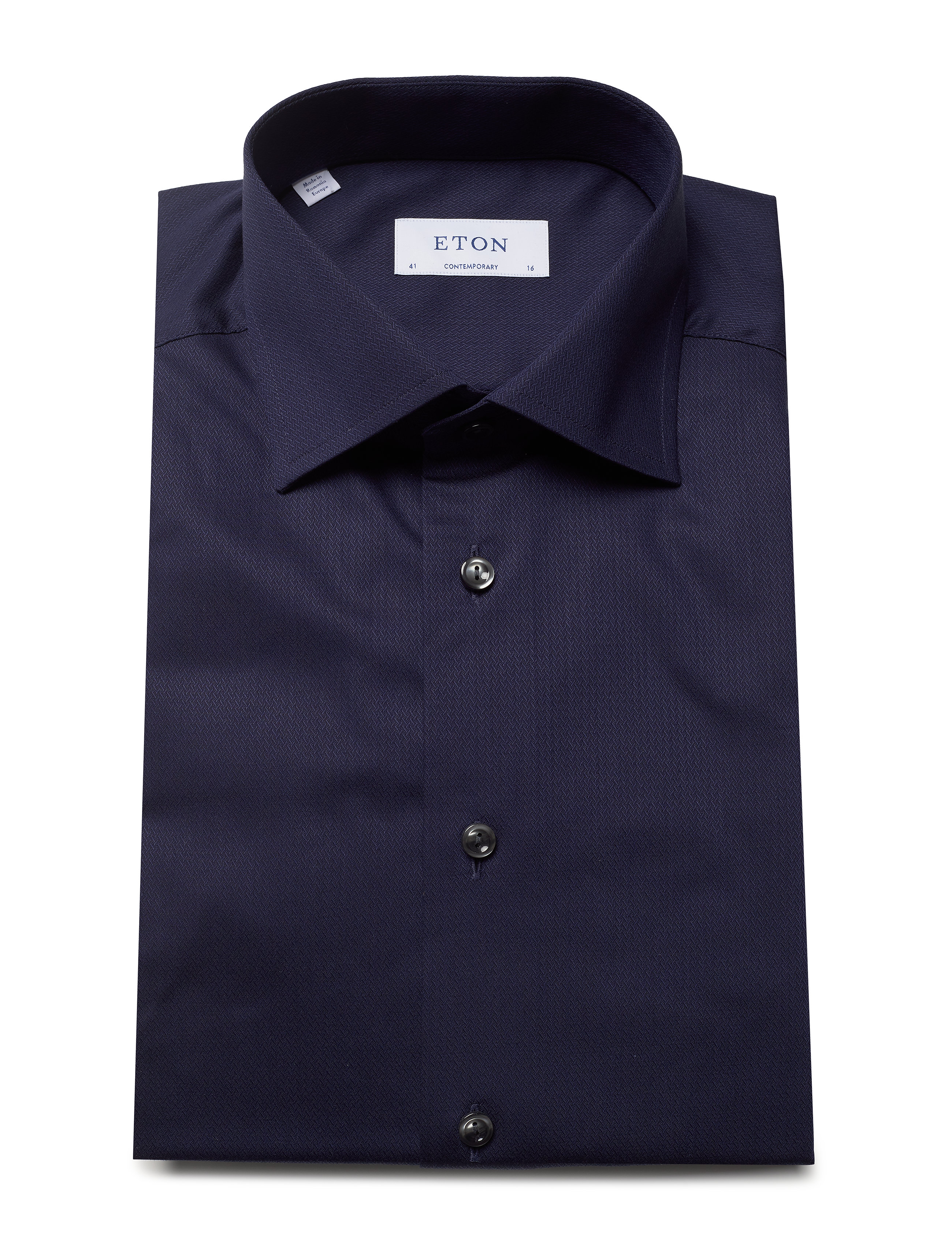 Eton - Micro braid shirt - navy - 4