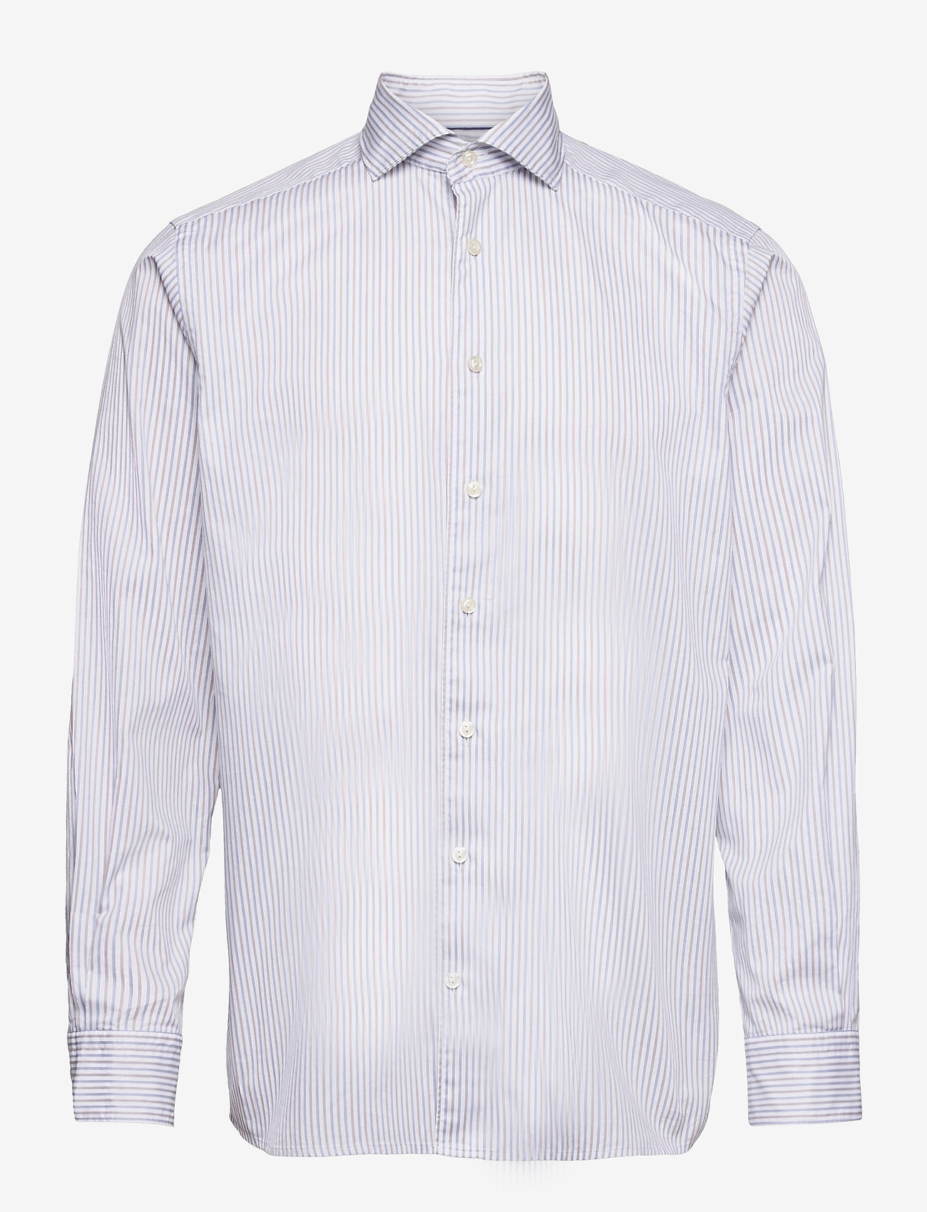 Eton - Men's shirt: Soft Business  Oxford satin - brown - 0