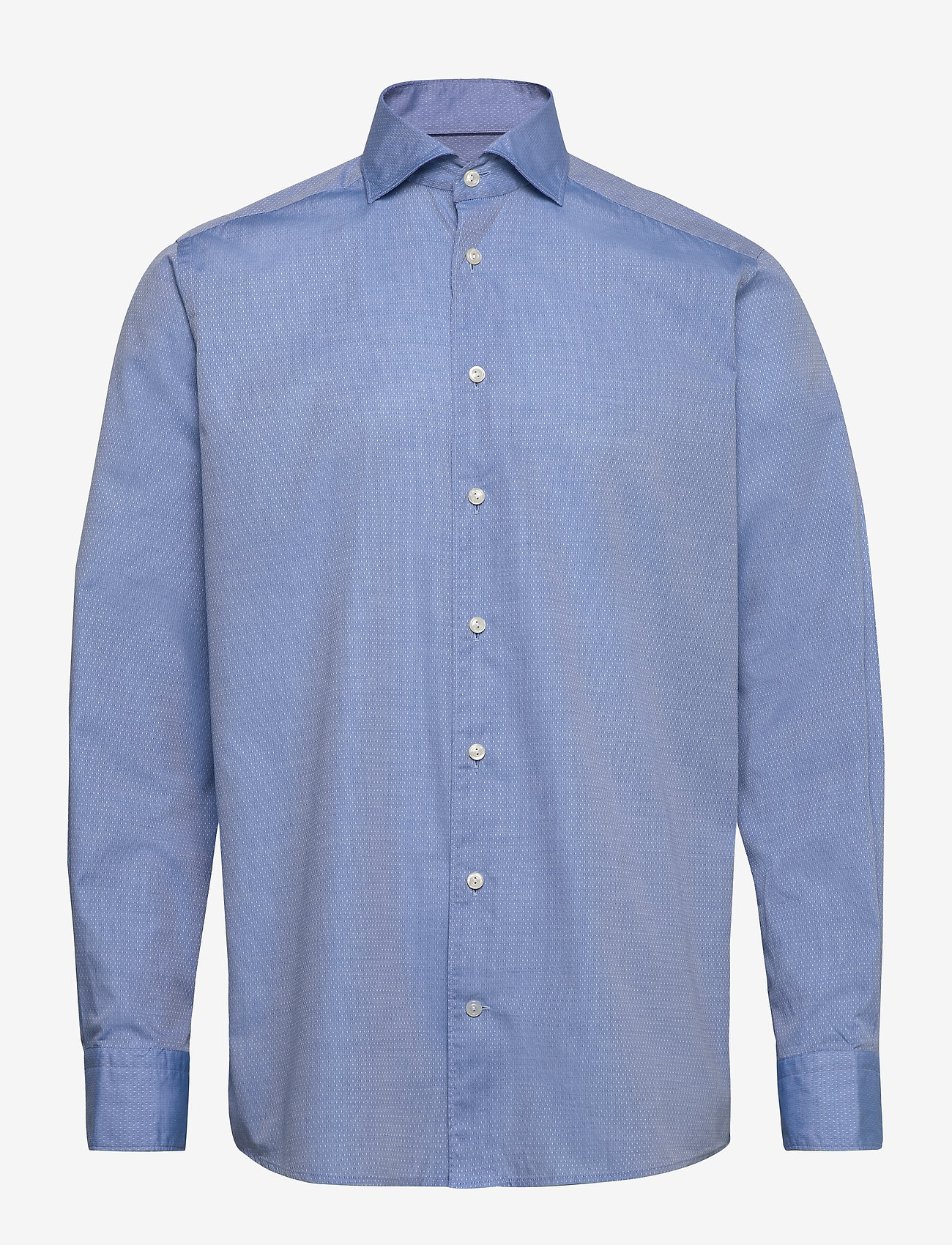 Eton - Lustre dotted dobby shirt - soft - blue - 0