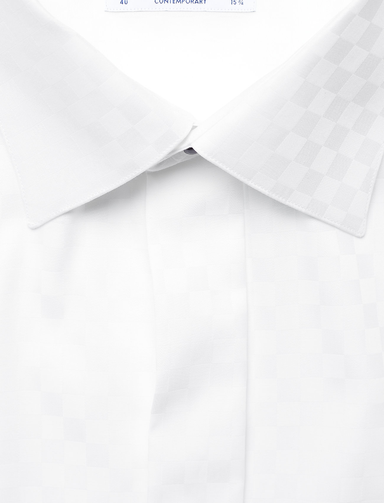 Eton - Chessboard check evening shirt - white - 2