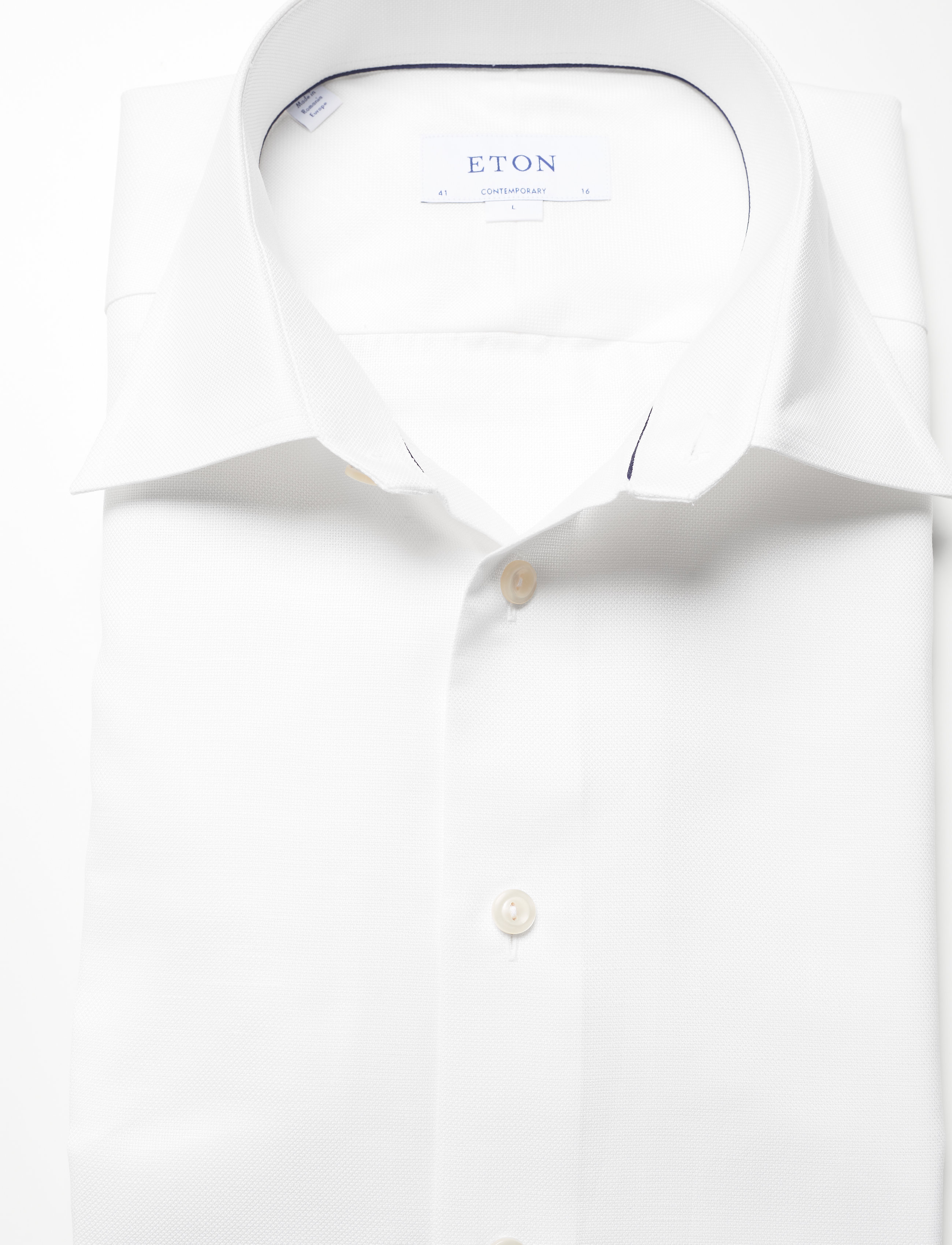 Eton - Men's shirt: Business Casual  Twill - white - 3