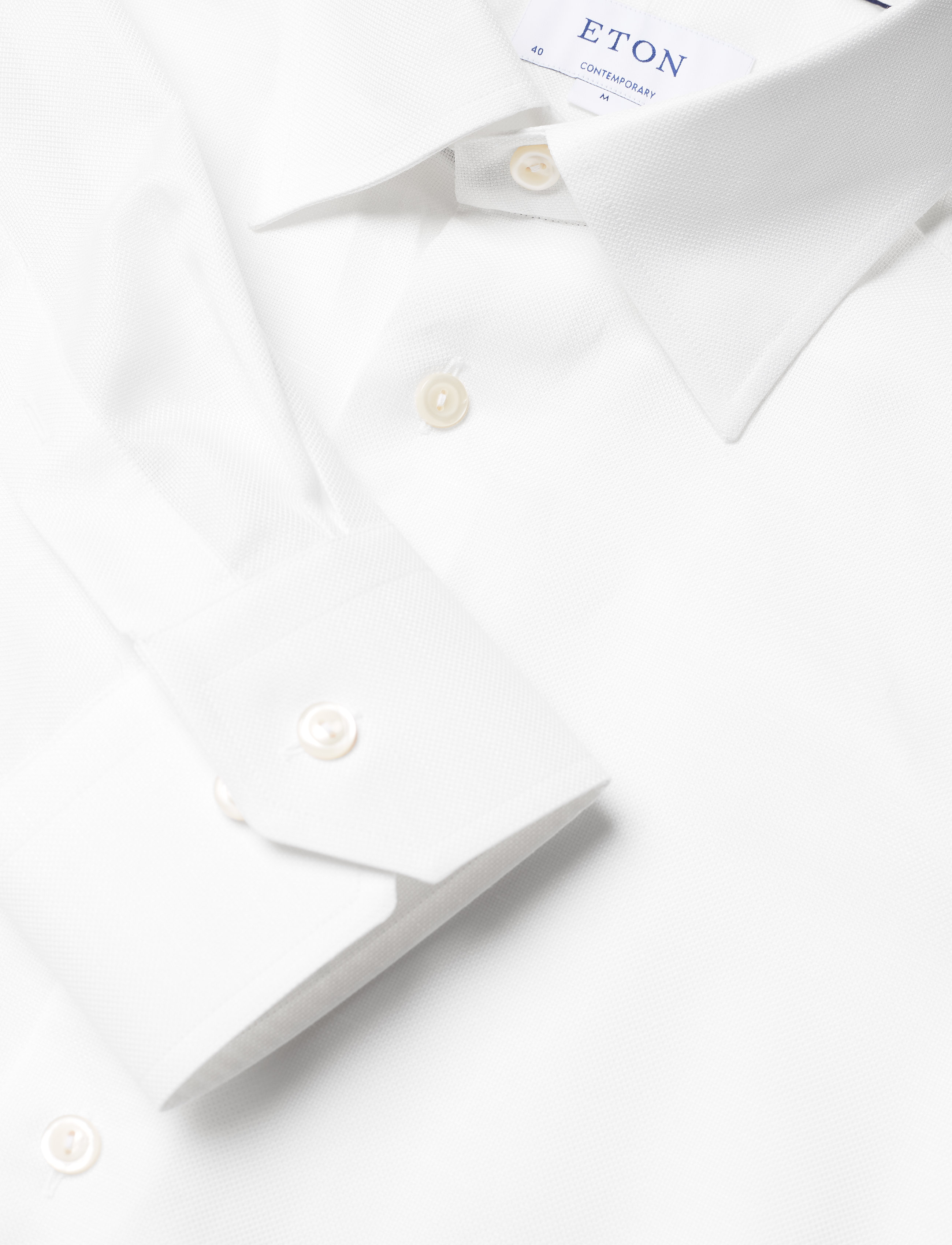 Eton - Men's shirt: Business Casual  Twill - white - 4