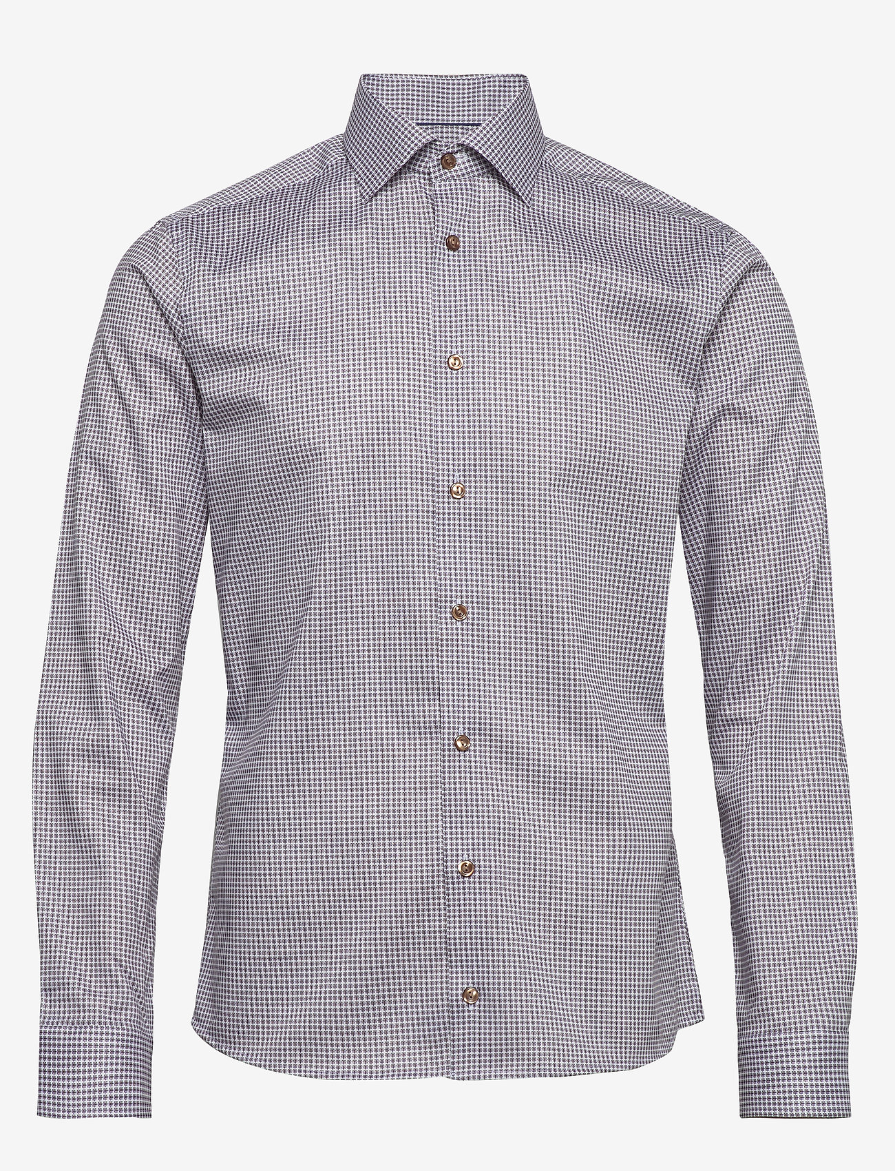 Eton - Blue micro flower shirt - offwhite/brown - 0