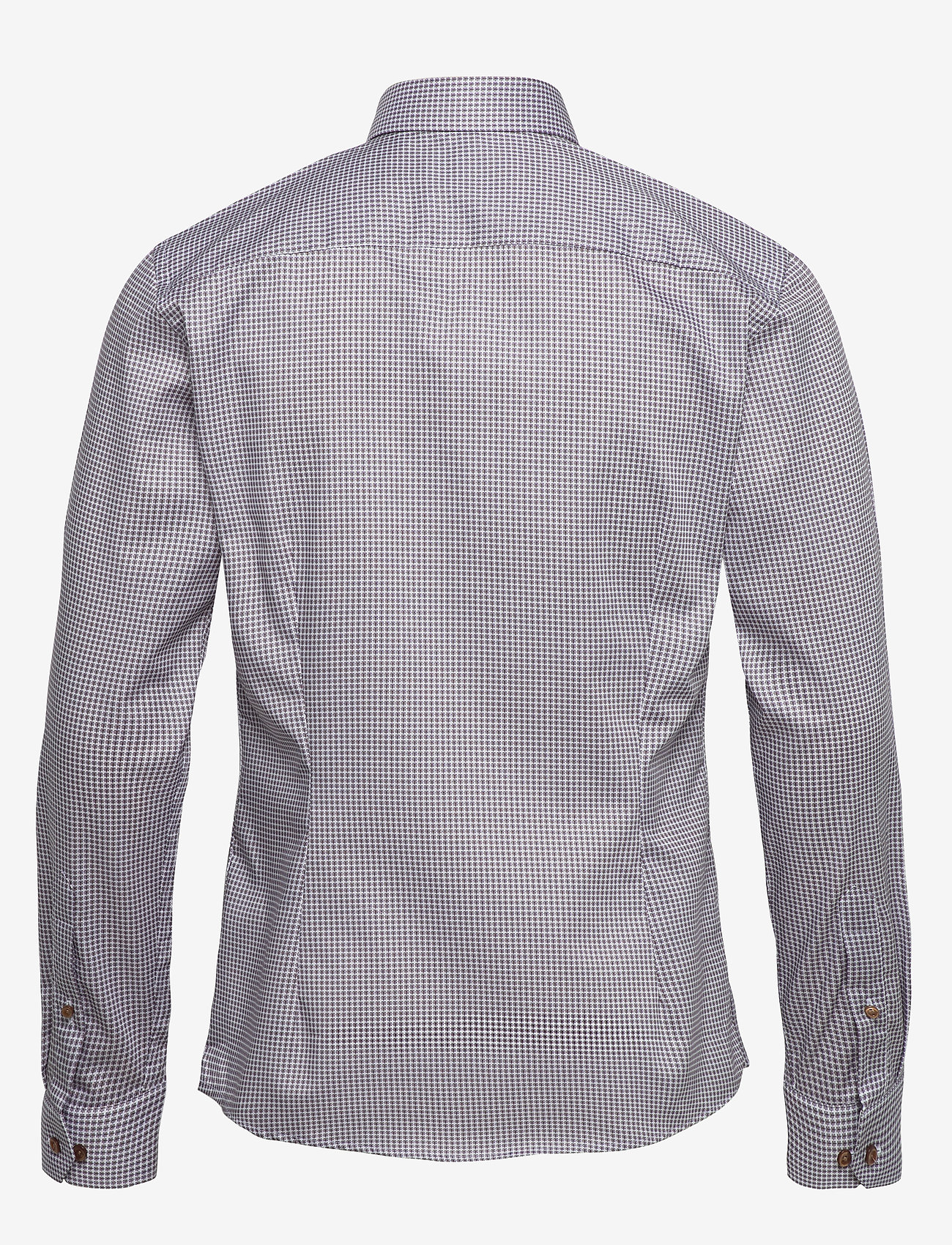 Eton - Blue micro flower shirt - offwhite/brown - 1
