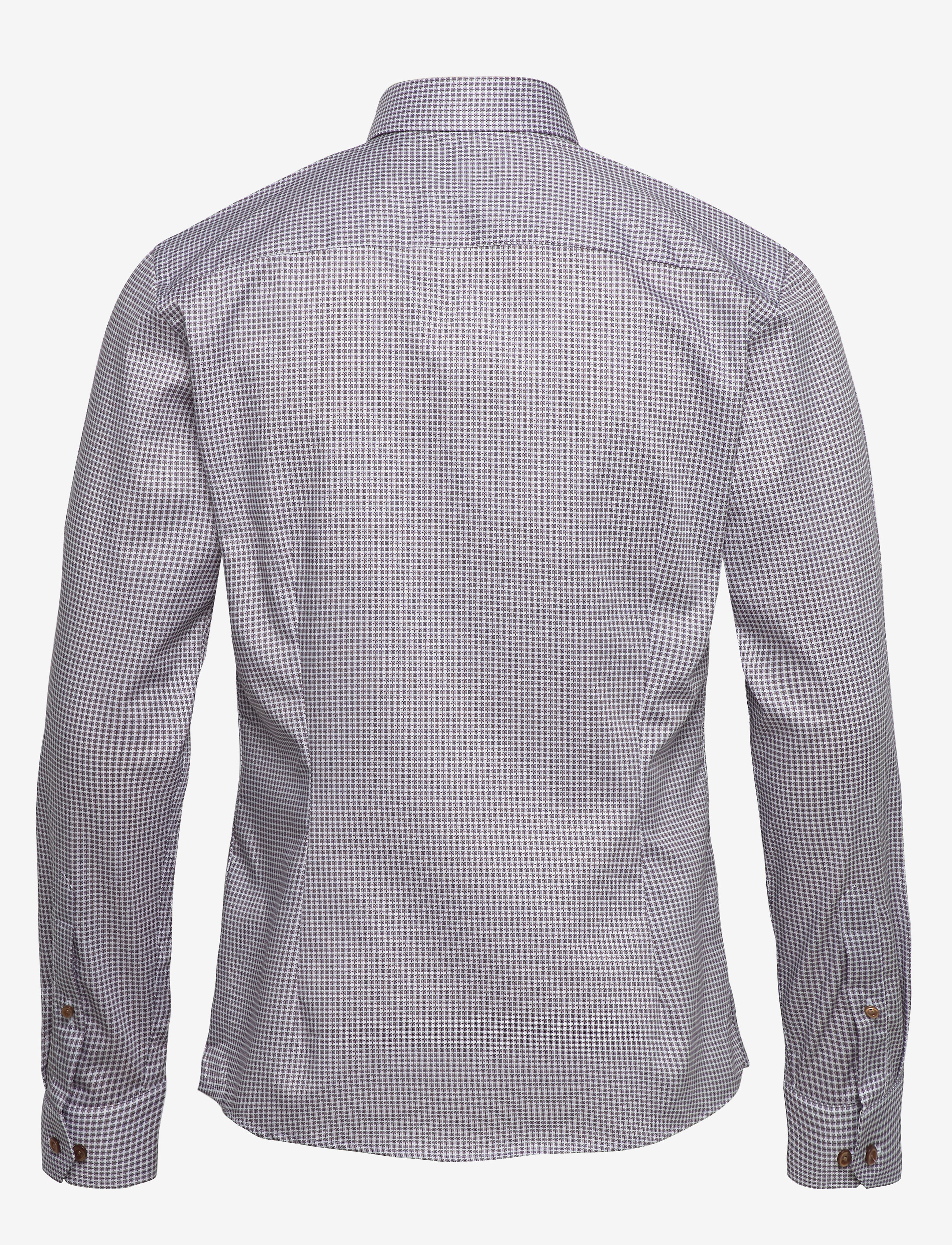 Eton - Blue micro flower shirt - offwhite/brown - 1