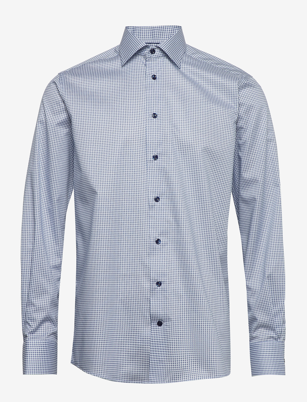Eton - Micro flower shirt - blue - 0