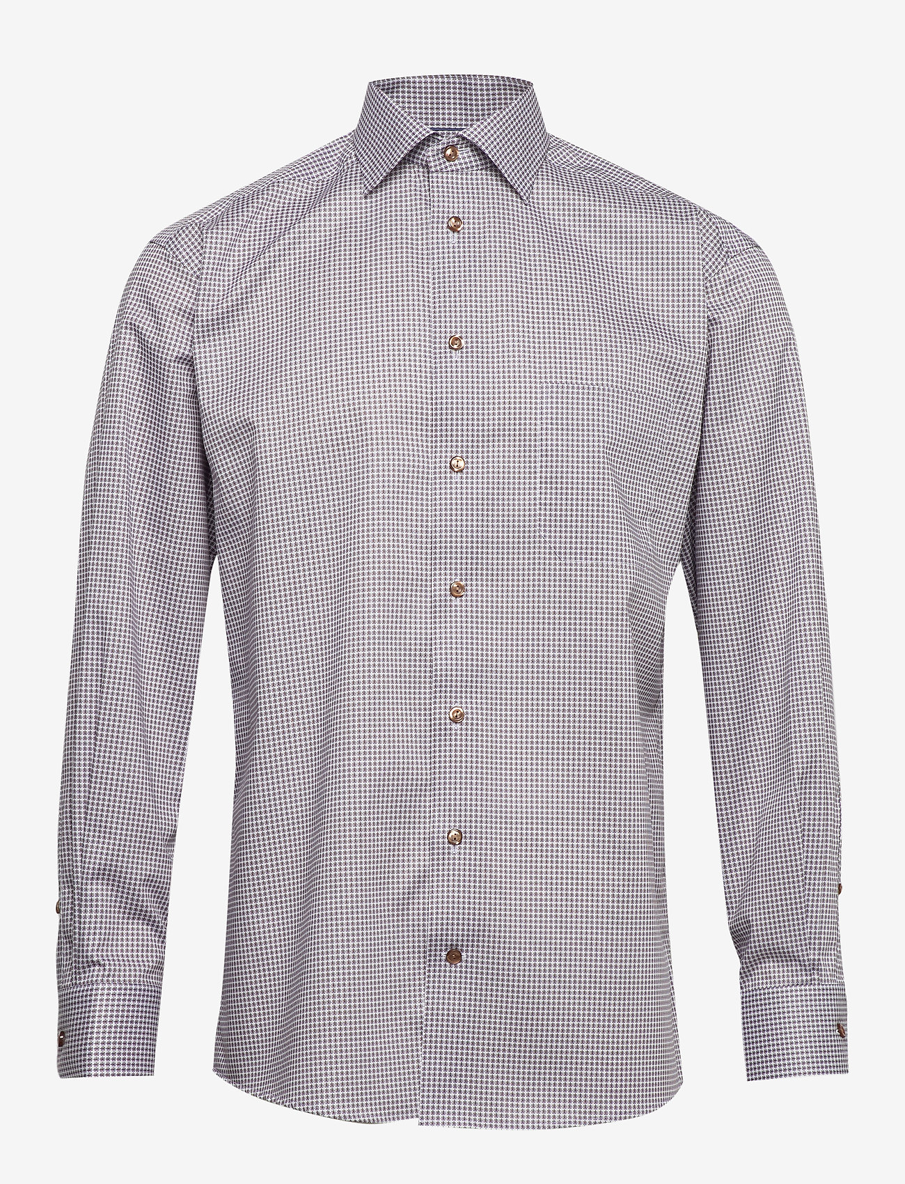 Eton - Beige micro flower shirt - offwhite/brown - 0