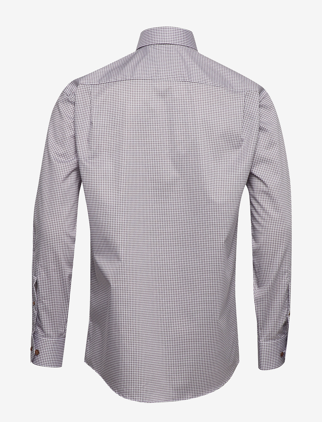 Eton - Beige micro flower shirt - offwhite/brown - 1