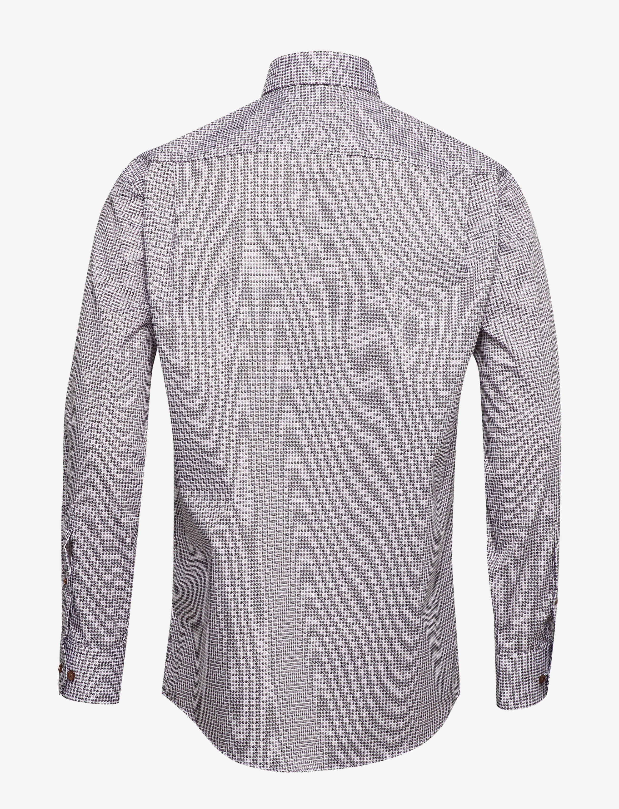Eton - Beige micro flower shirt - offwhite/brown - 1