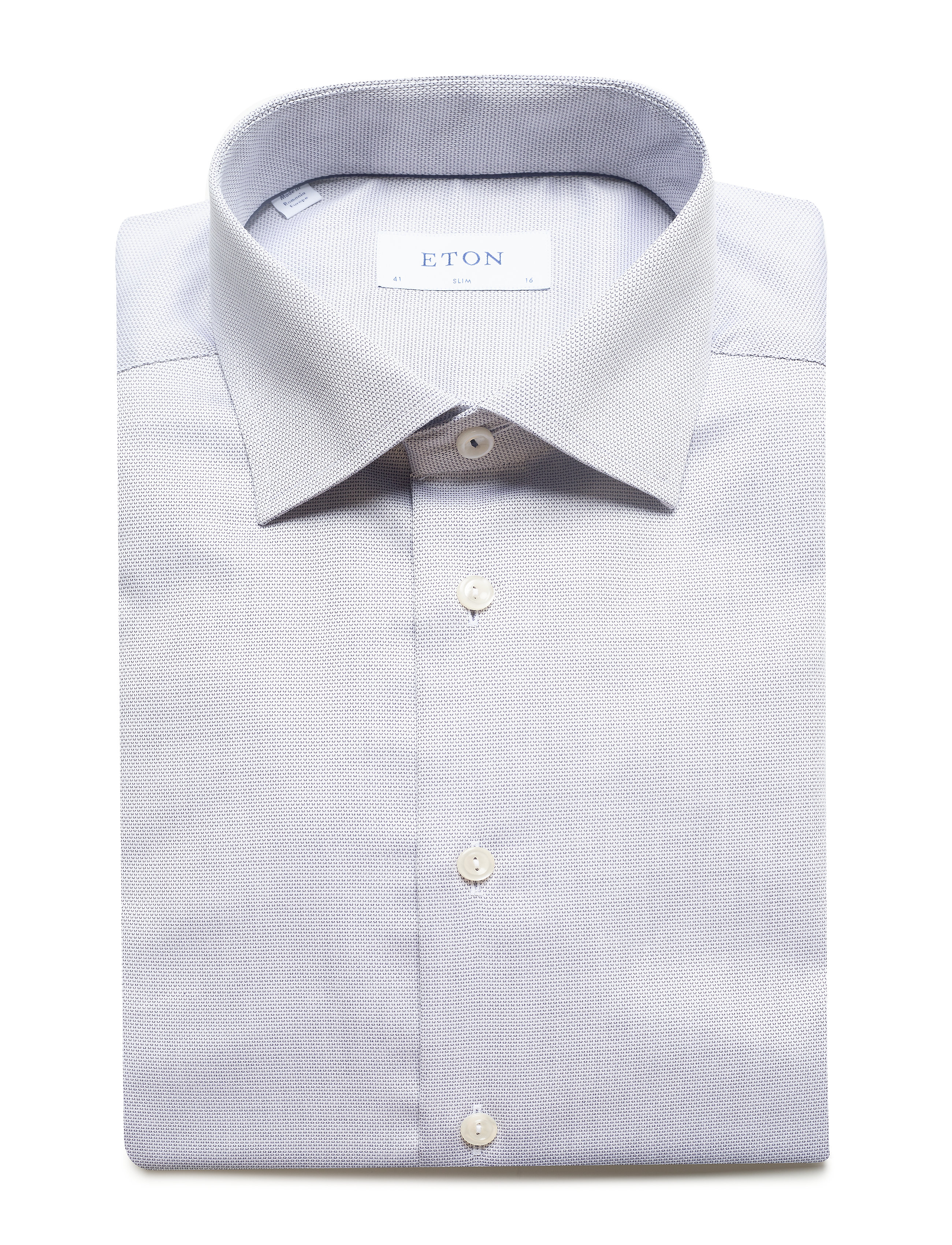 Eton - Diamond weave shirt - blue - 4