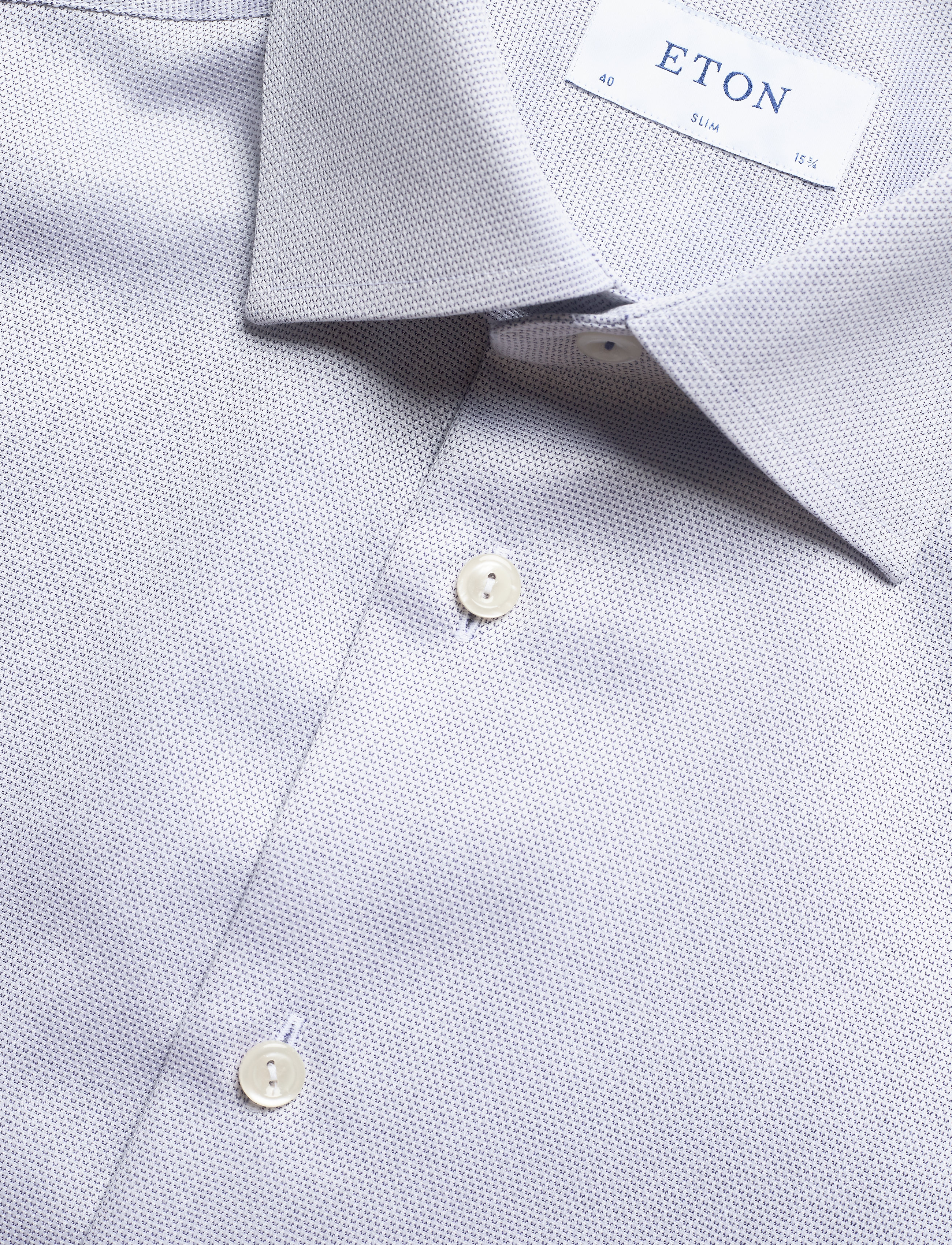 Eton - Diamond weave shirt - blue - 3