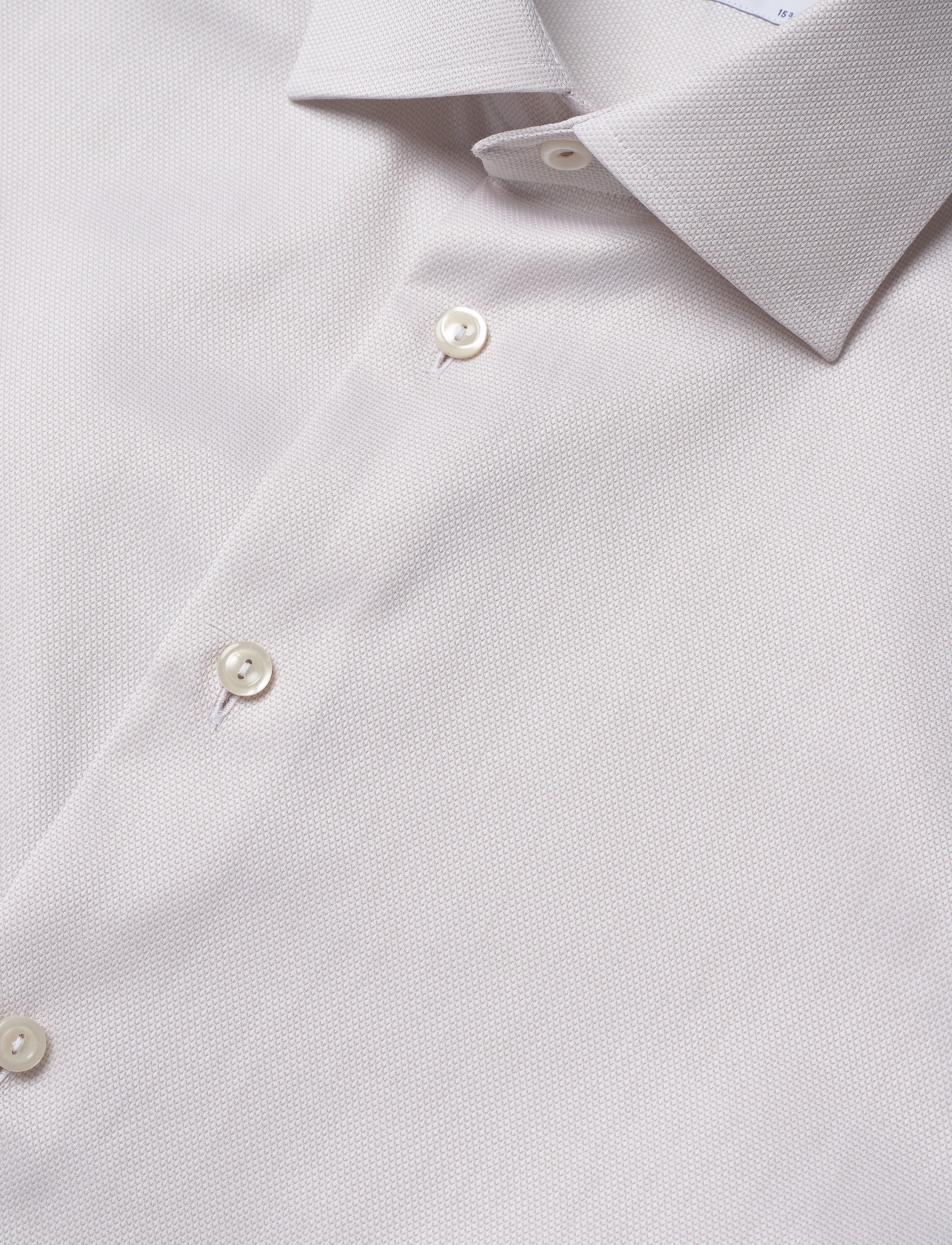 Eton - Beige diamond weave shirt - offwhite/brown - 3