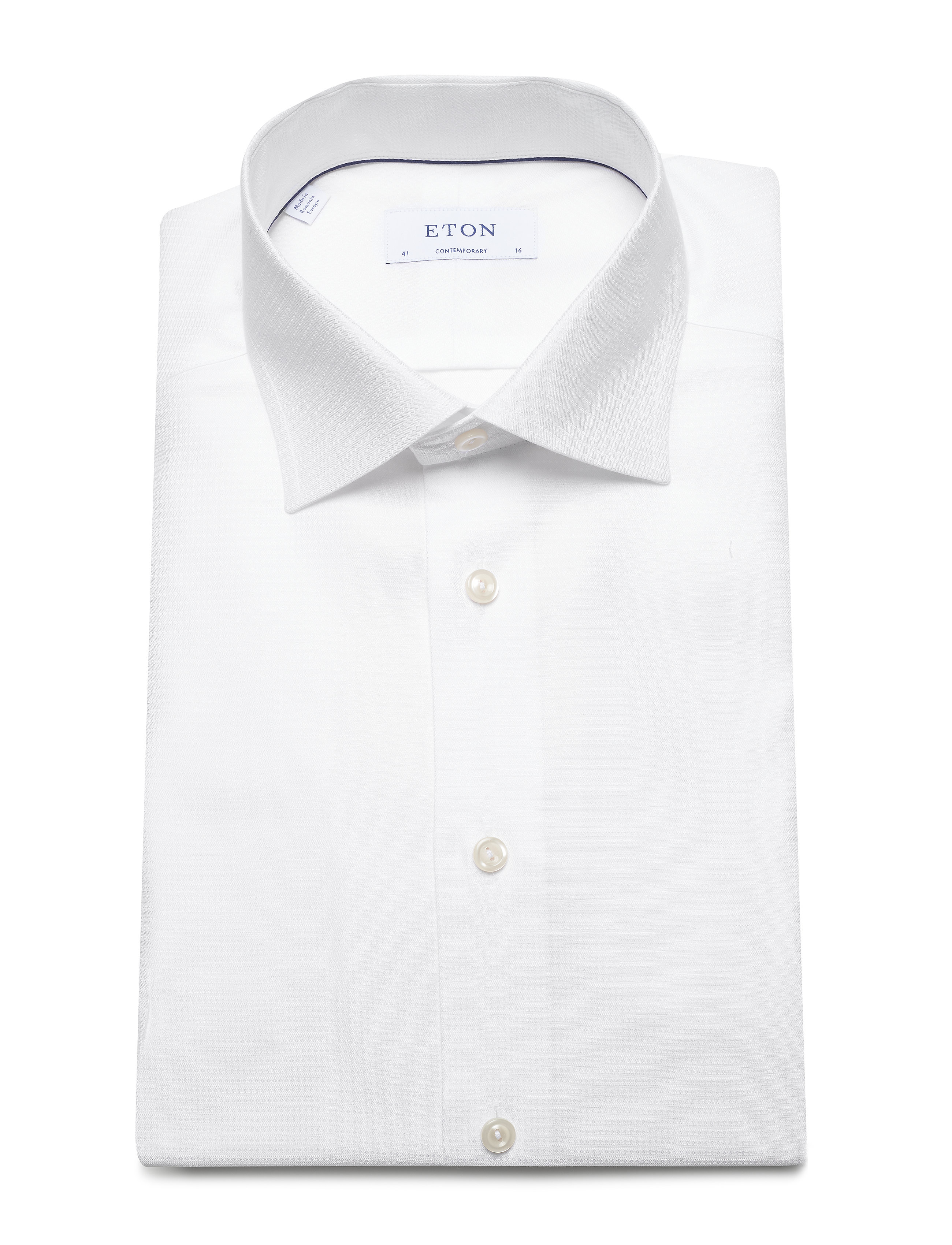 Eton - White micro weave twill shirt - white - 3