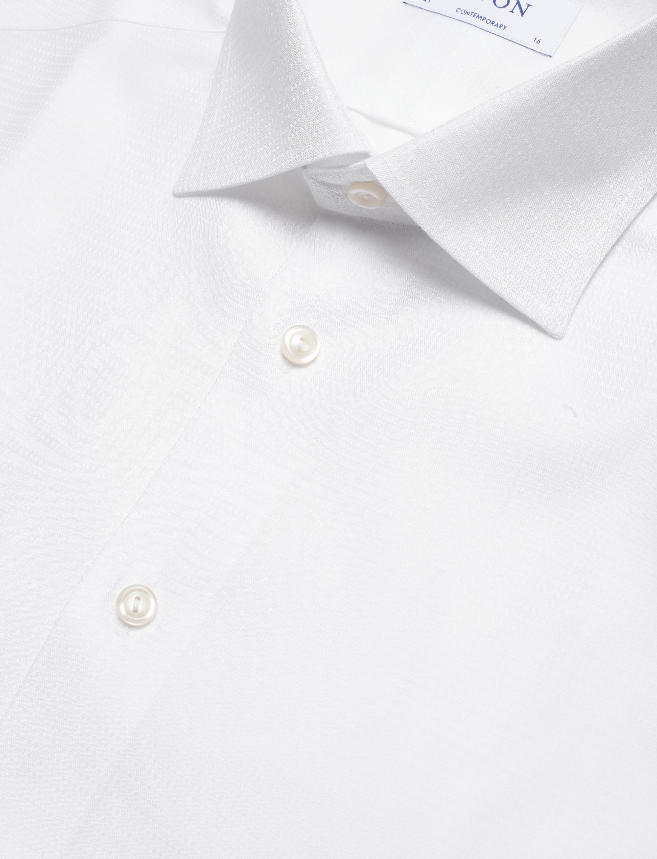 Eton - White micro weave twill shirt - white - 2