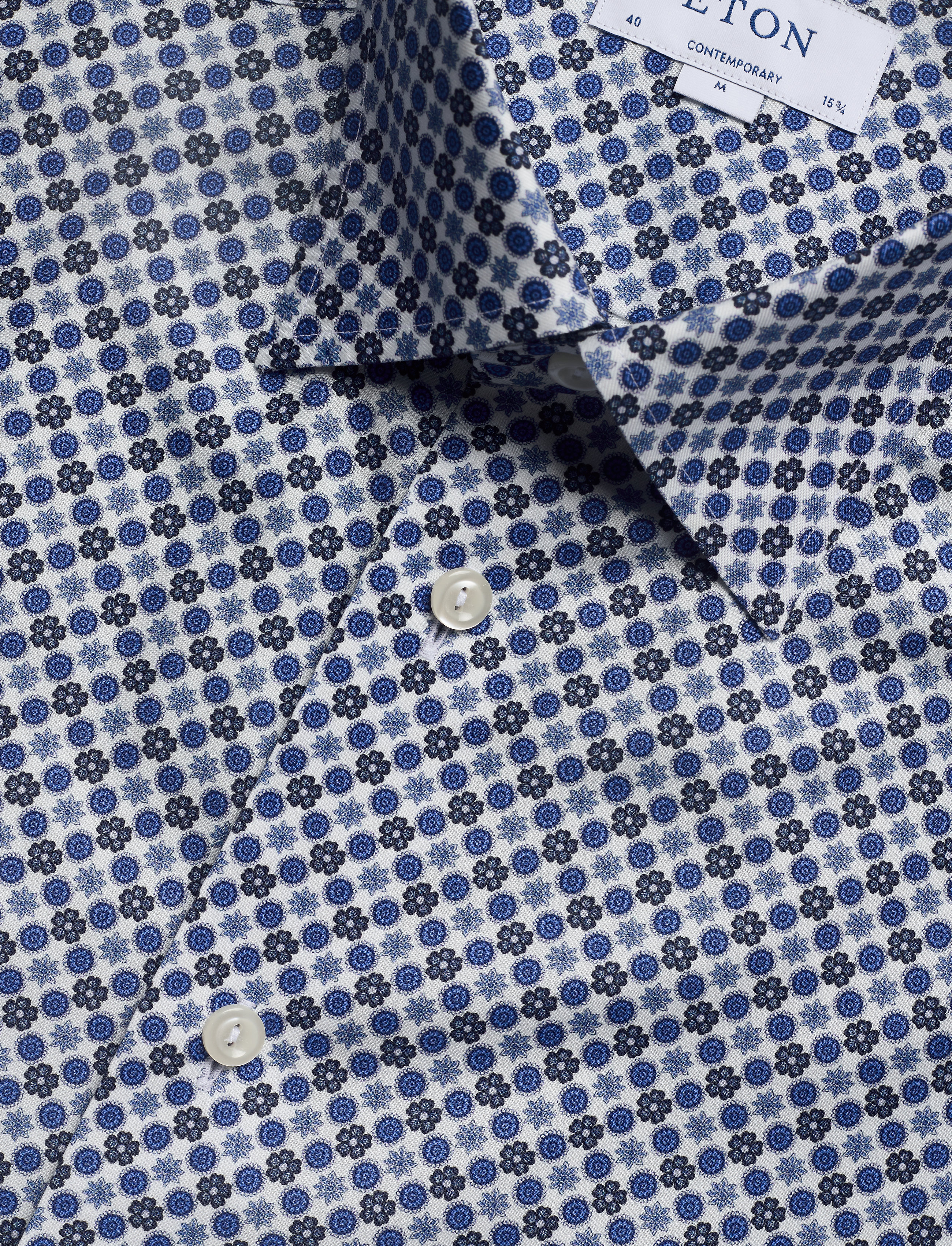 Eton - Midi medallion print shirt - Contemporary fit - blue - 3