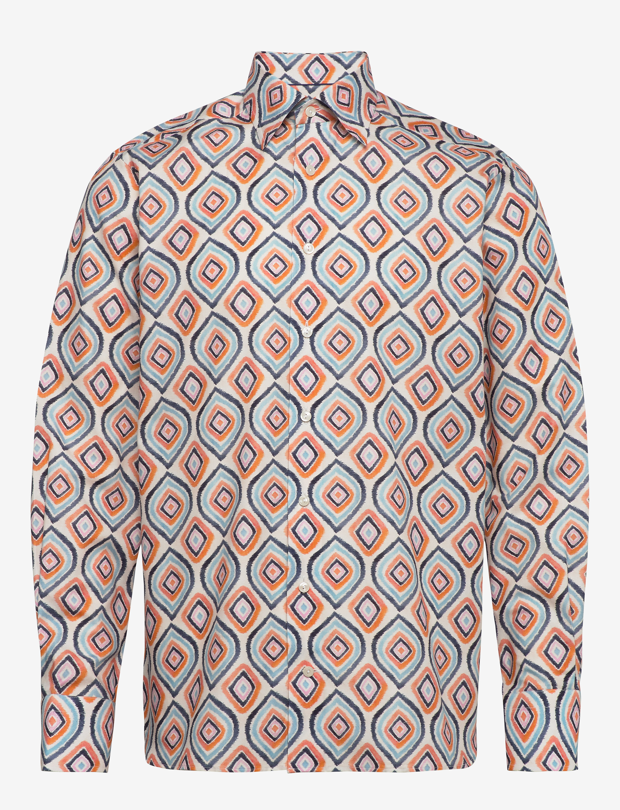 Eton - White flannel floral print shirt - white - 0