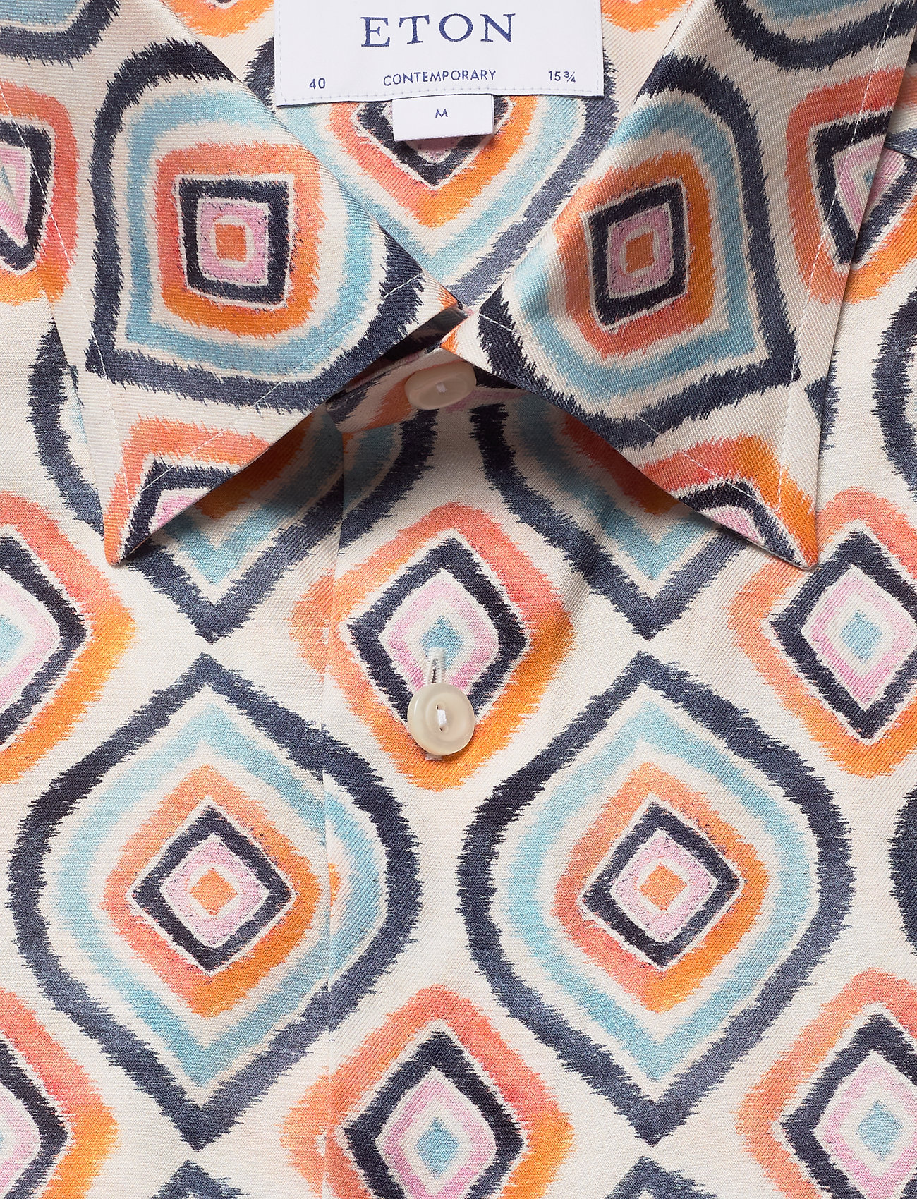 Eton - White flannel floral print shirt - white - 2