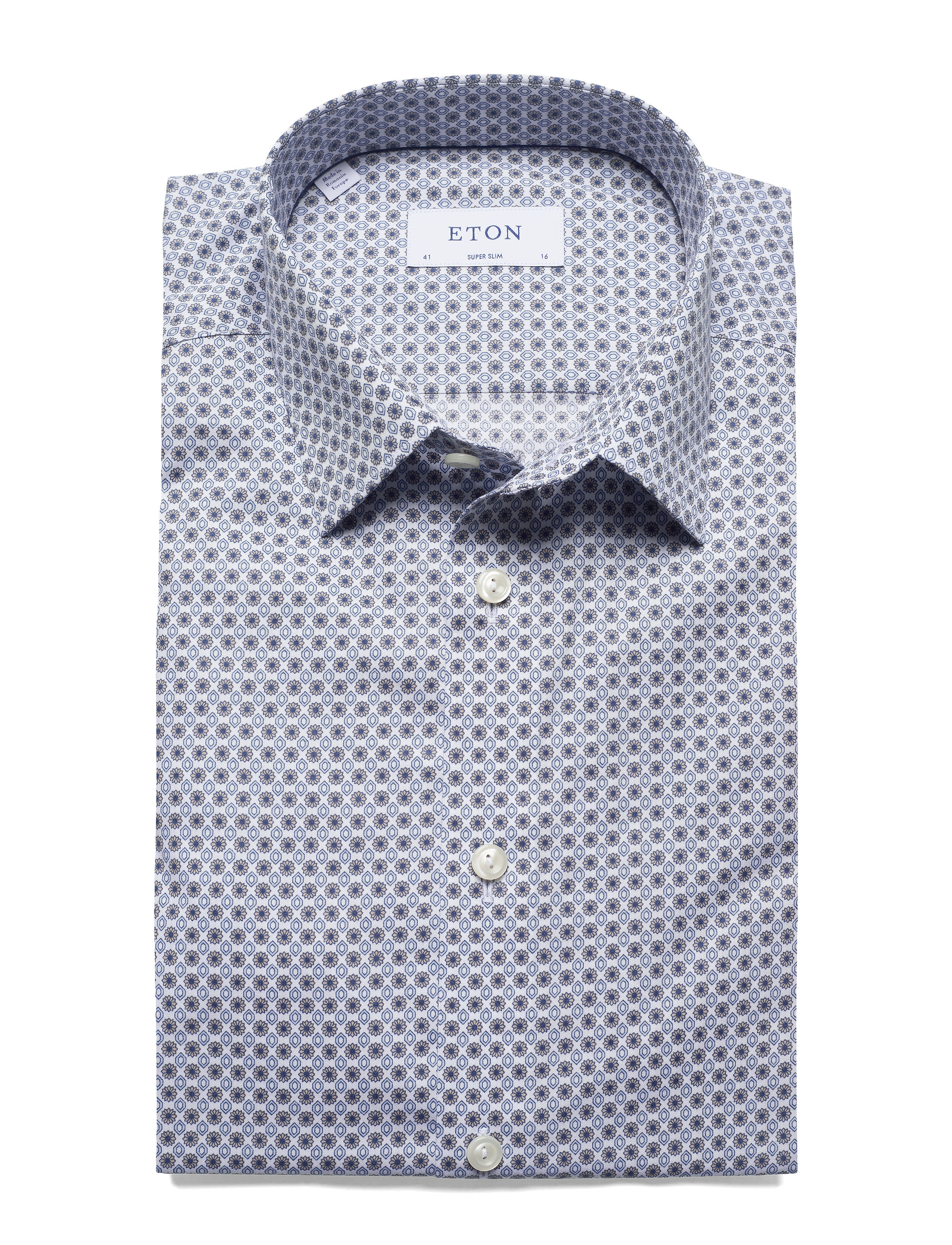 Eton - Medallions print shirt - offwhite/brown - 4
