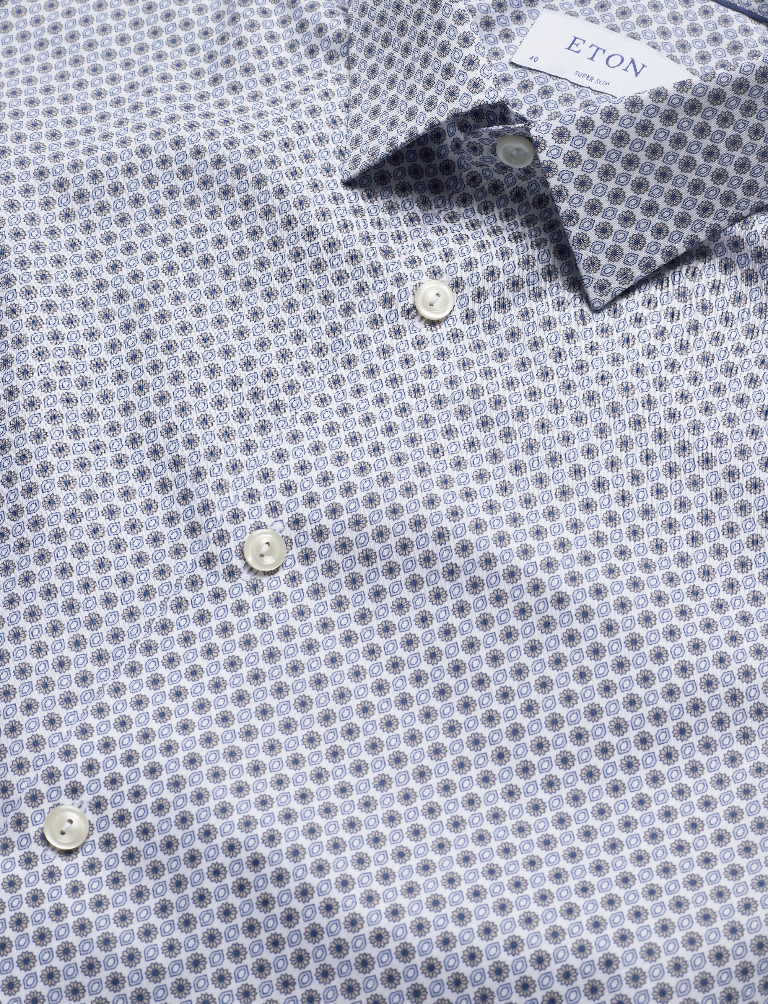 Eton - Medallions print shirt - offwhite/brown - 3