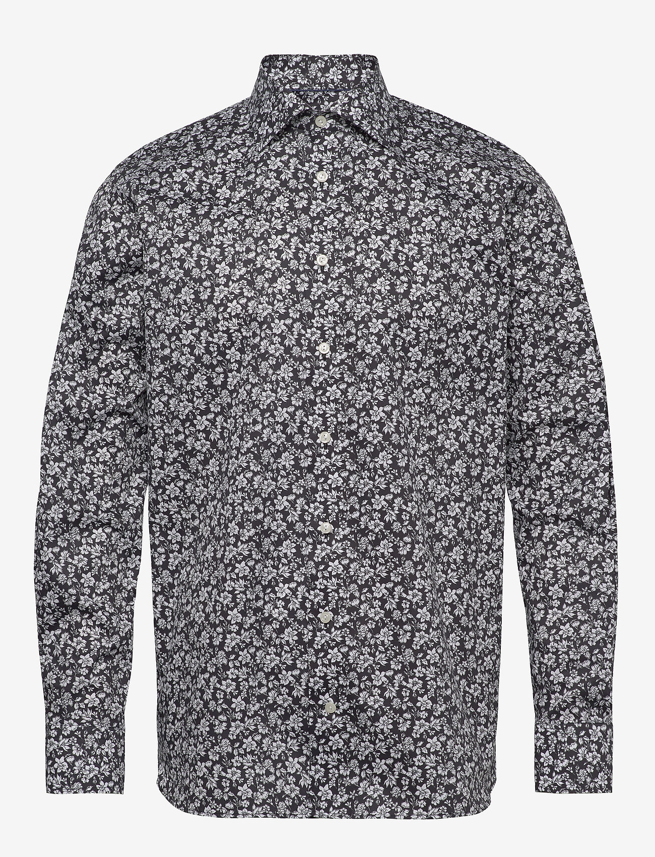 Eton - Black & white flowers shirt - black - 0