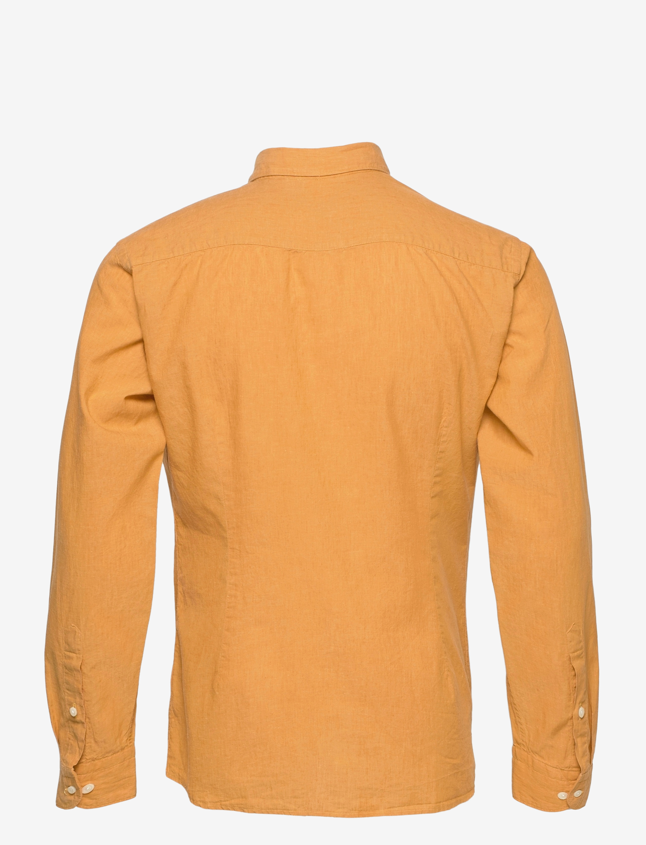 Eton - Slim fit Yellow/Orange Poplin cotton/linen shirt - yellow/orange - 1