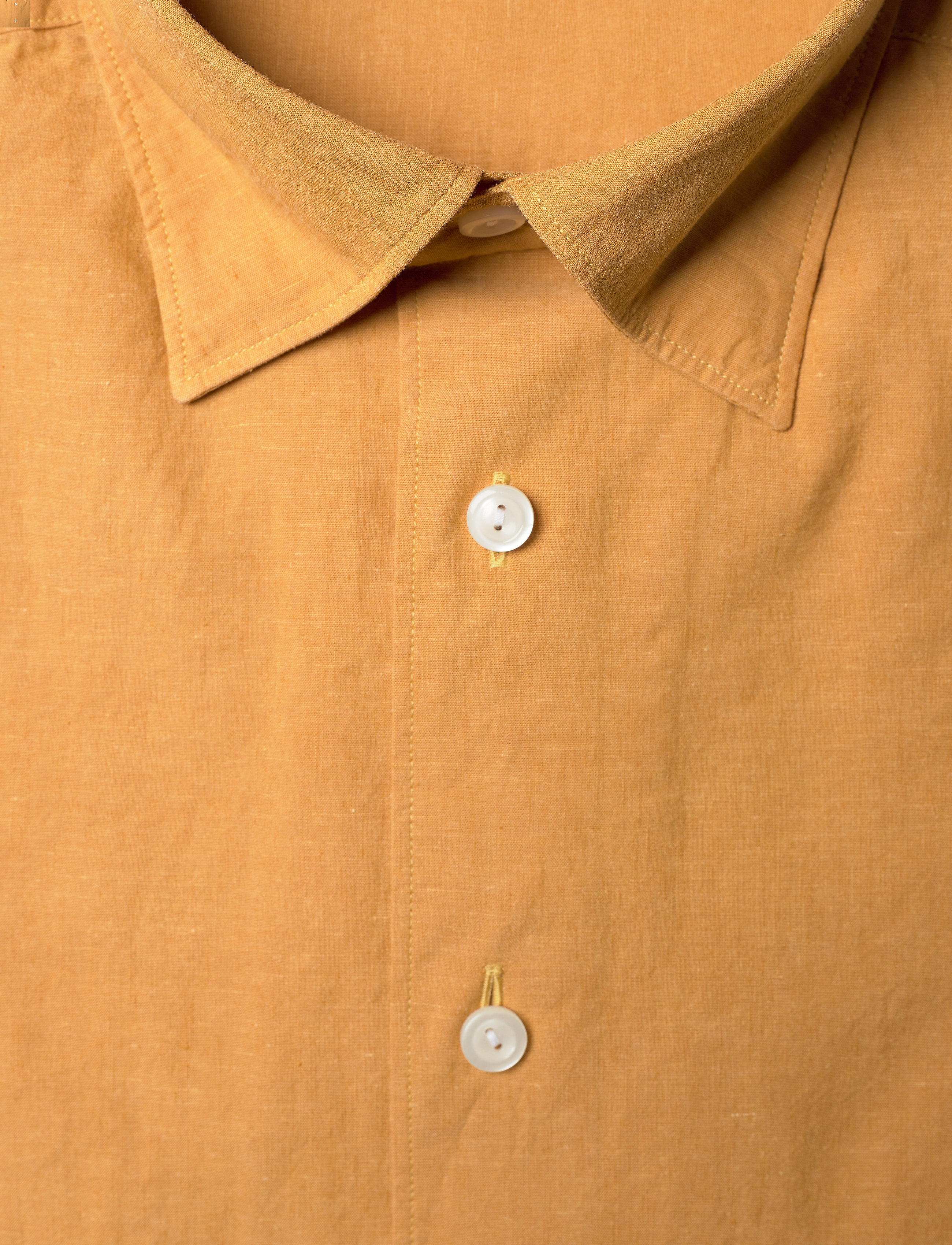 Eton - Slim fit Yellow/Orange Poplin cotton/linen shirt - yellow/orange - 2