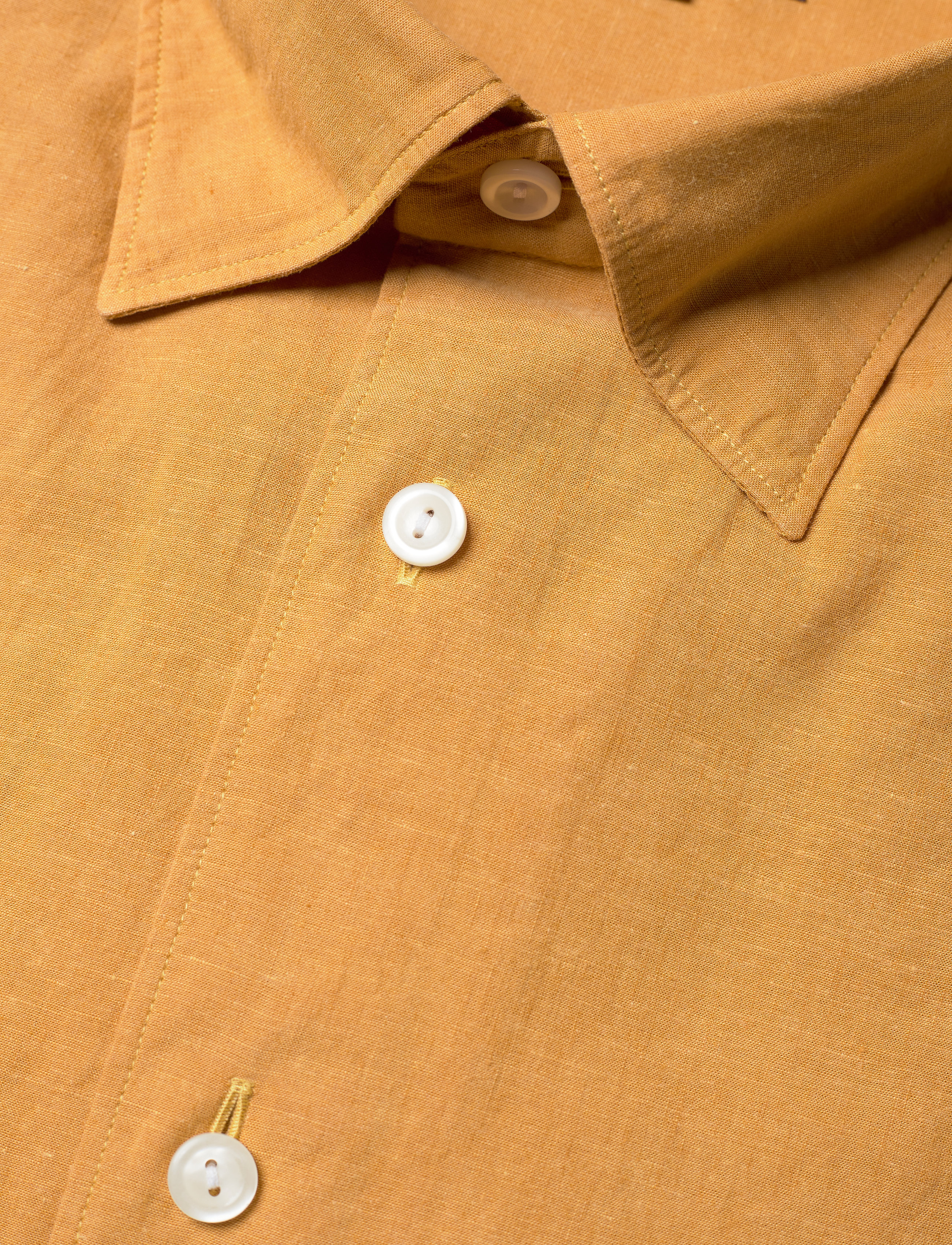 Eton - Slim fit Yellow/Orange Poplin cotton/linen shirt - yellow/orange - 3