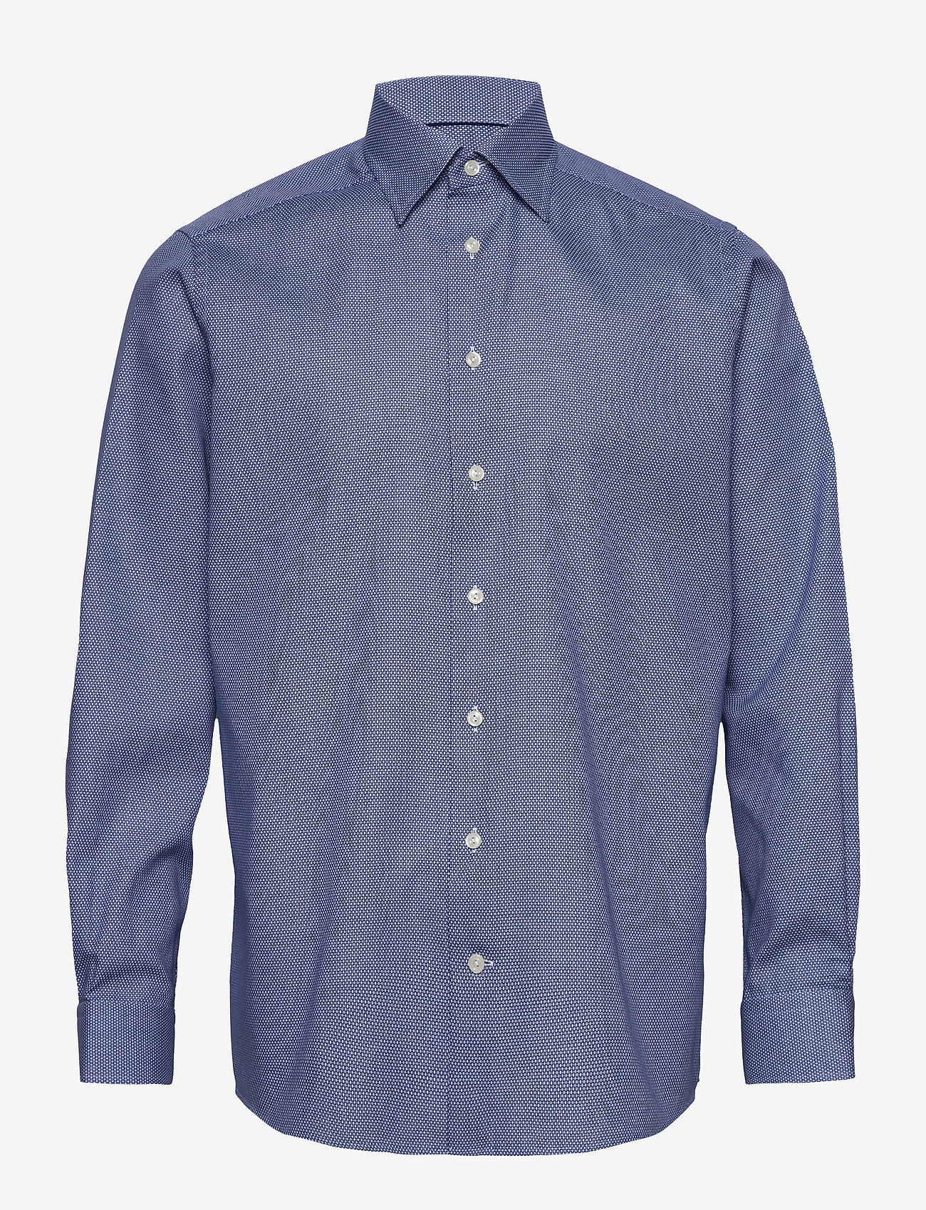 Eton - Light blue Eton dobby shirt - blue - 0