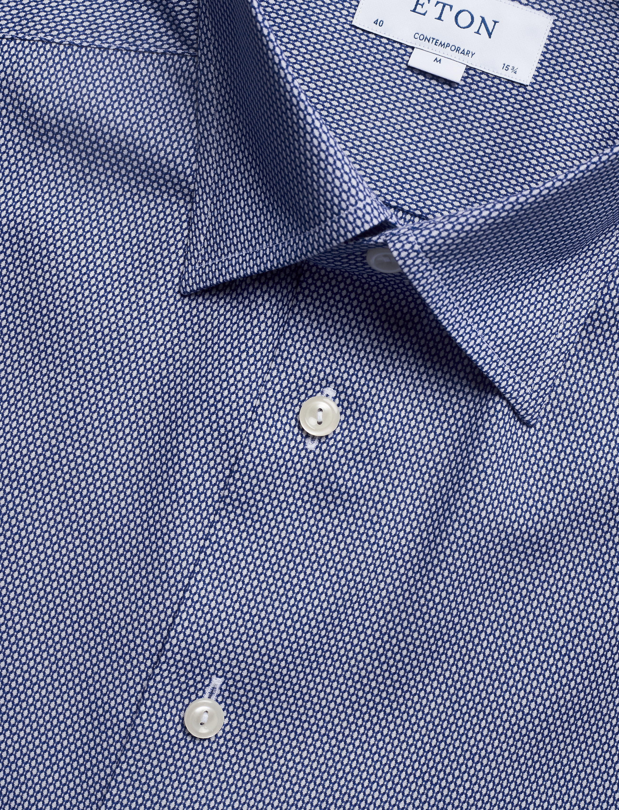 Eton - Light blue Eton dobby shirt - blue - 3
