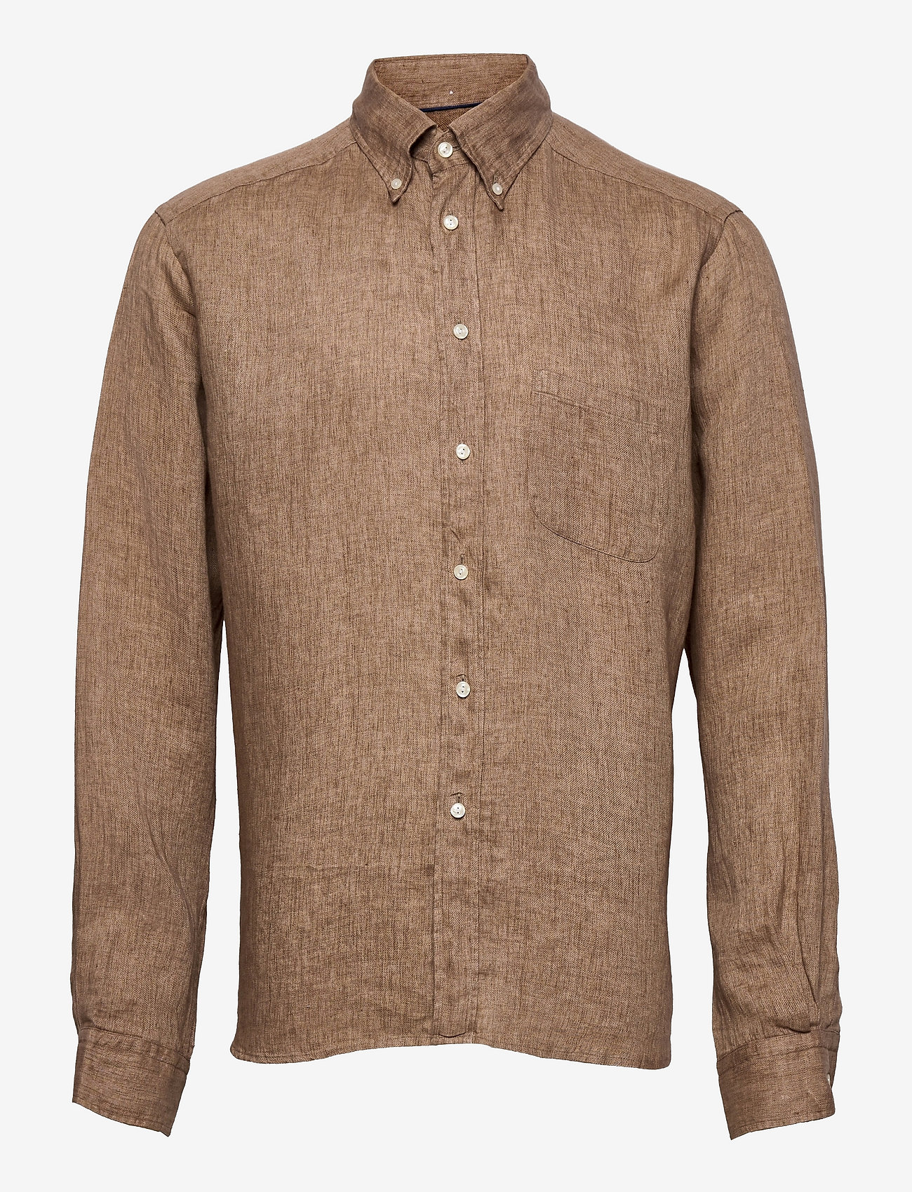 Eton - White luxe linen shirt - brown - 0