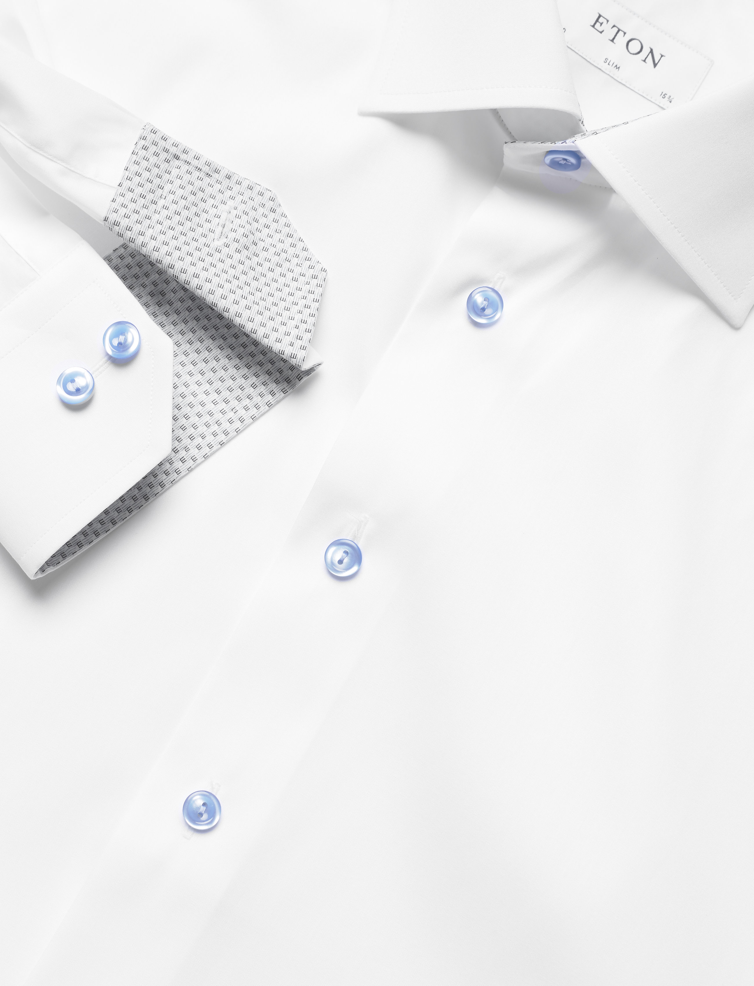 Eton - Slim fit dress shirt w/ contrast collar & cuff - white - 3