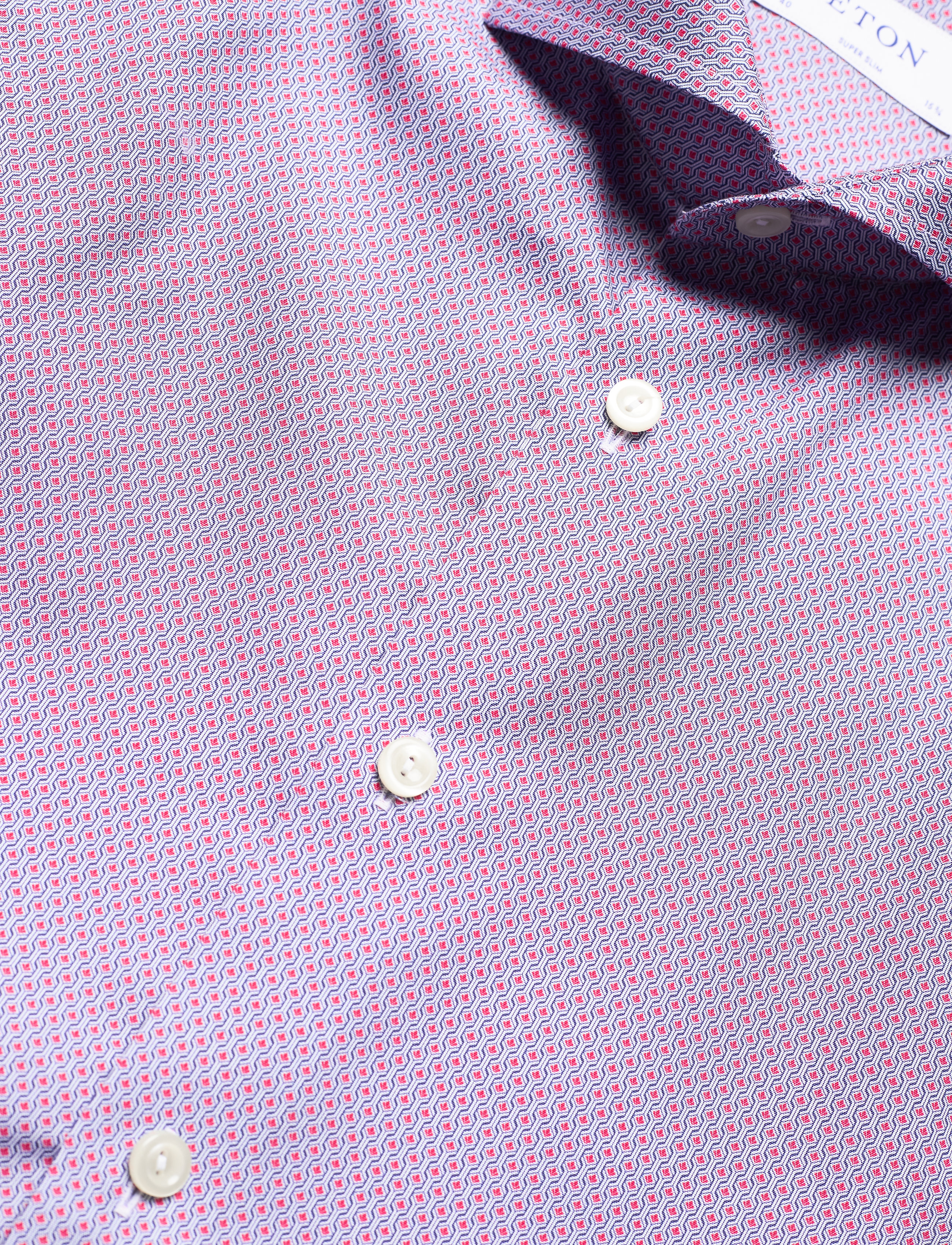 Eton - Superslim fit Pink/Red Poplin shirt - pink/red - 3