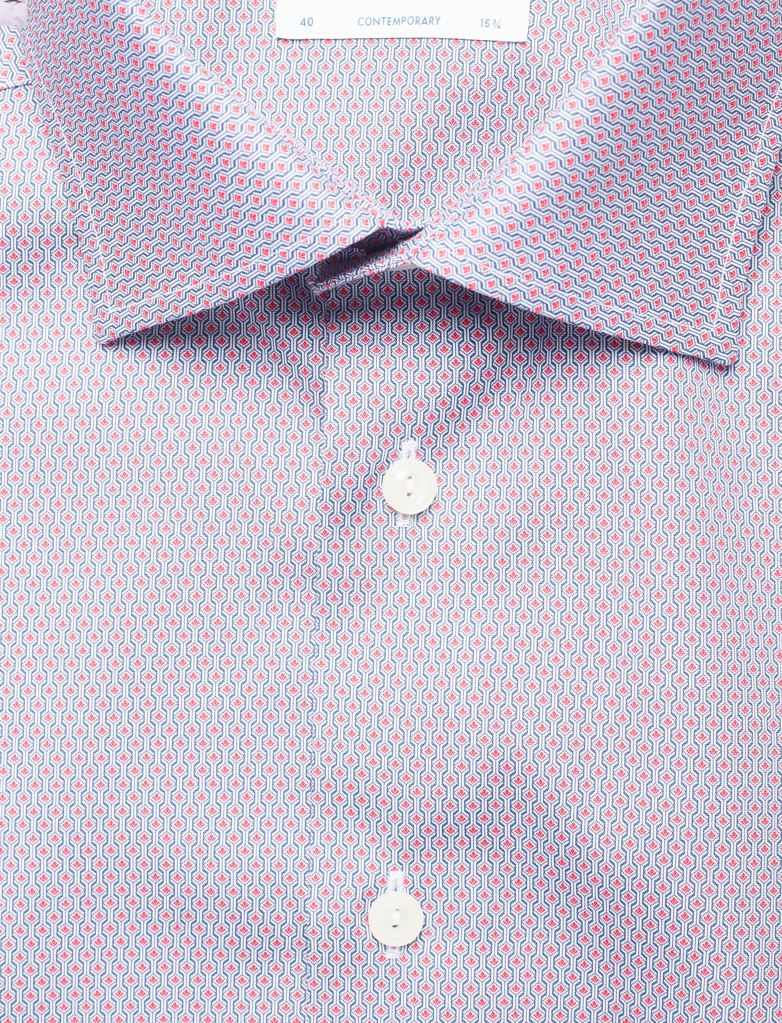 Eton - Contemporary fit Pink/Red Poplin shirt - pink/red - 2