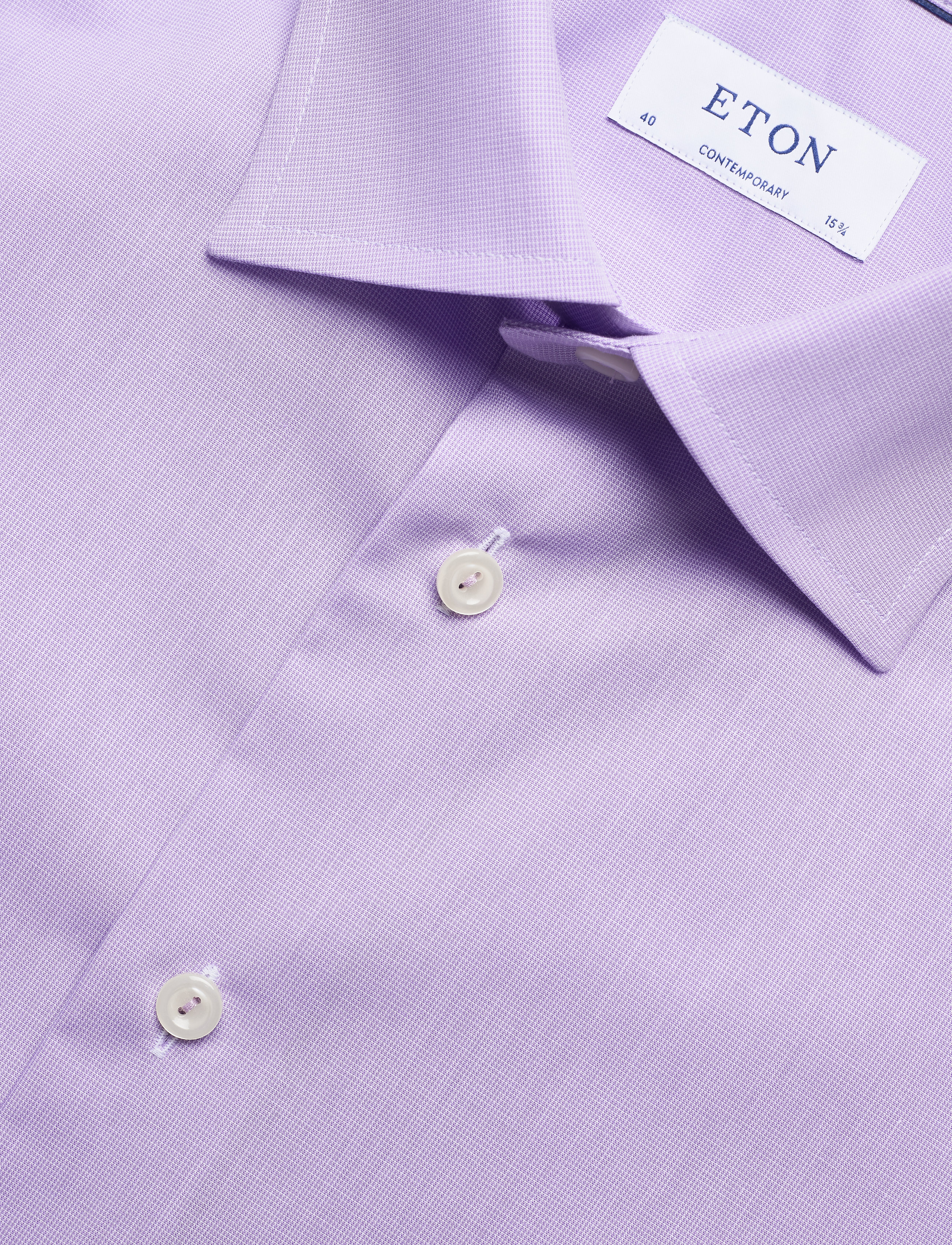 Eton - Contemporary fit Purple Poplin shirt - purple - 3