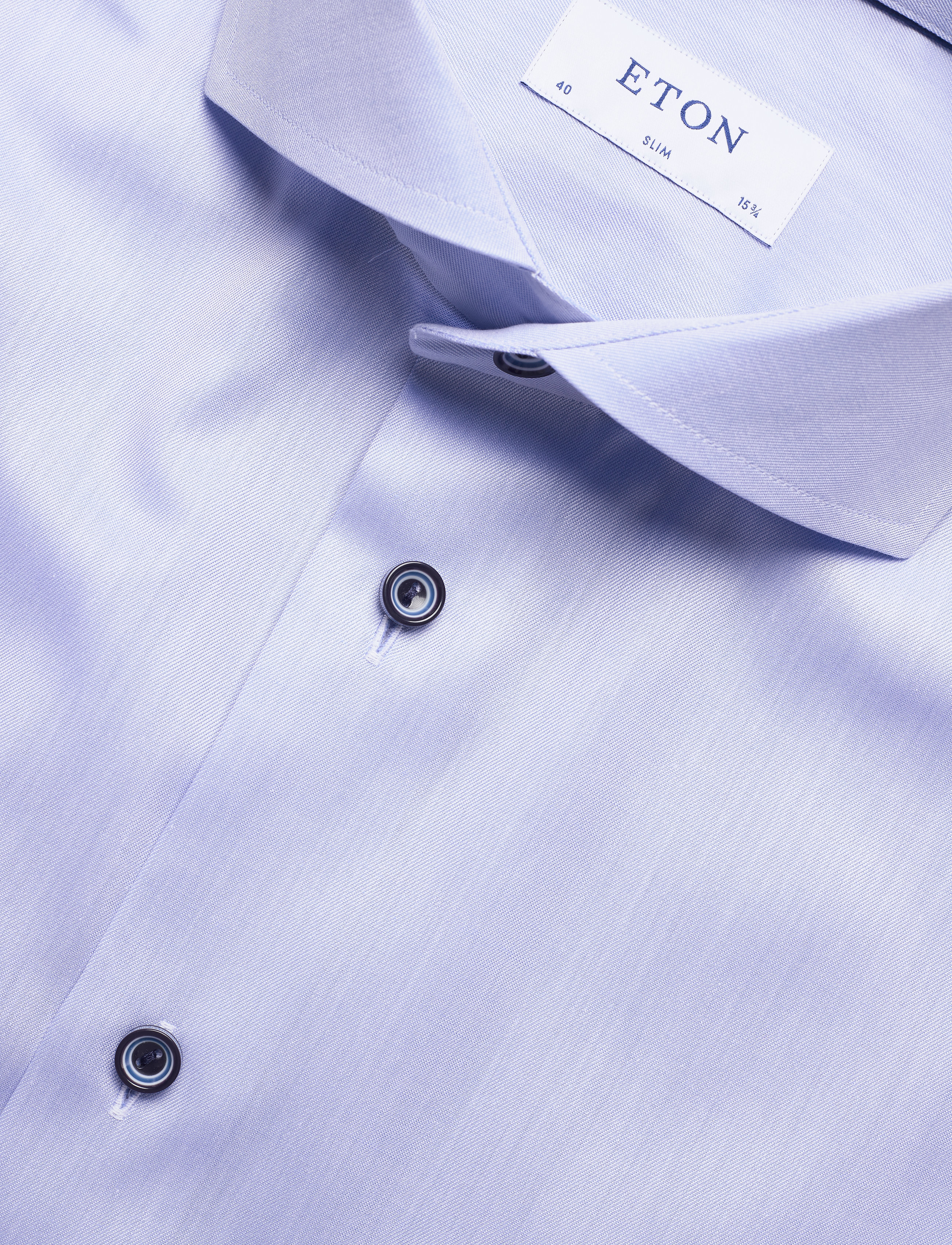 Eton - Slim fit Blue Signature Twill shirt - blue - 3