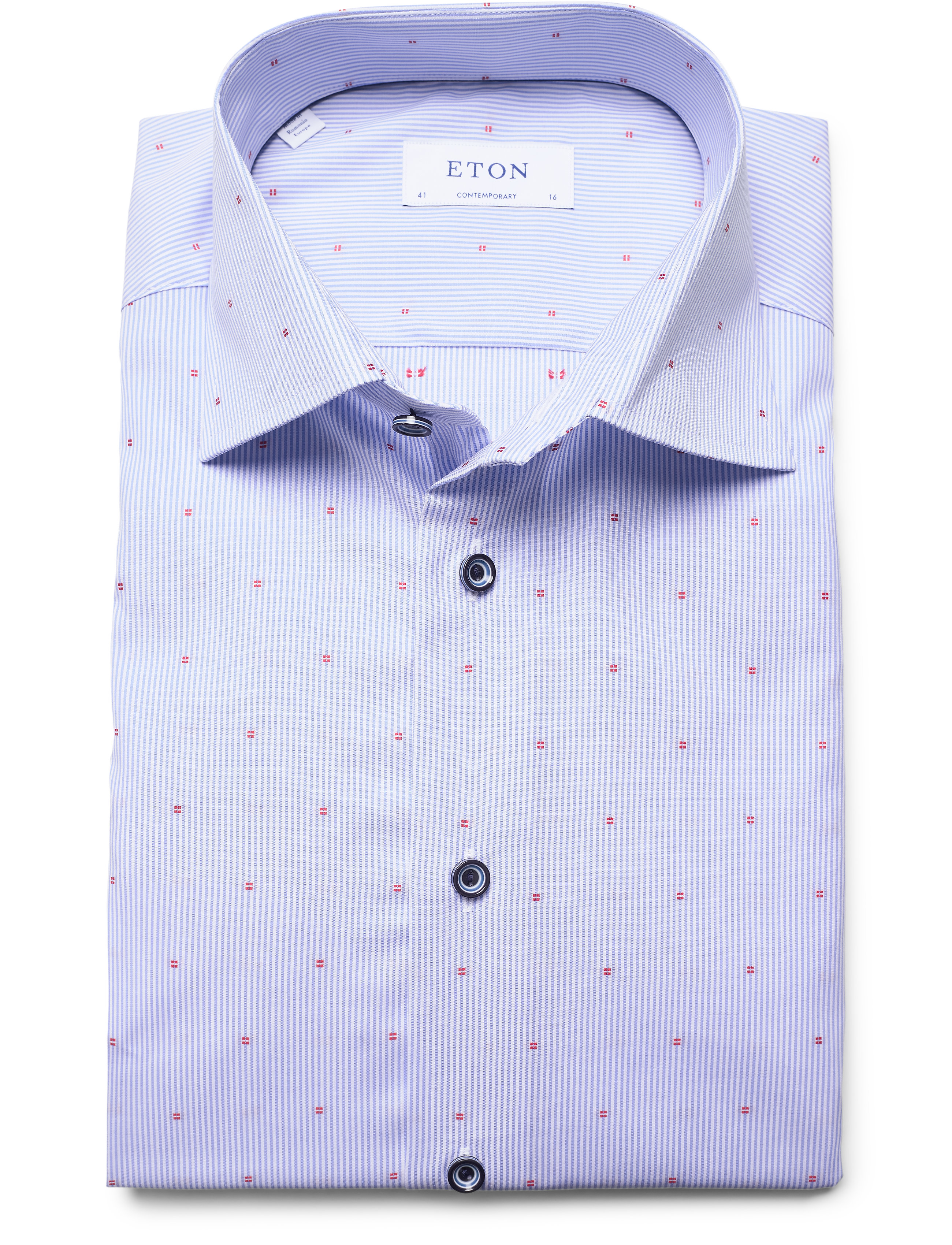 Eton - Contemporary fit Blue Signature Twill shirt - blue - 4